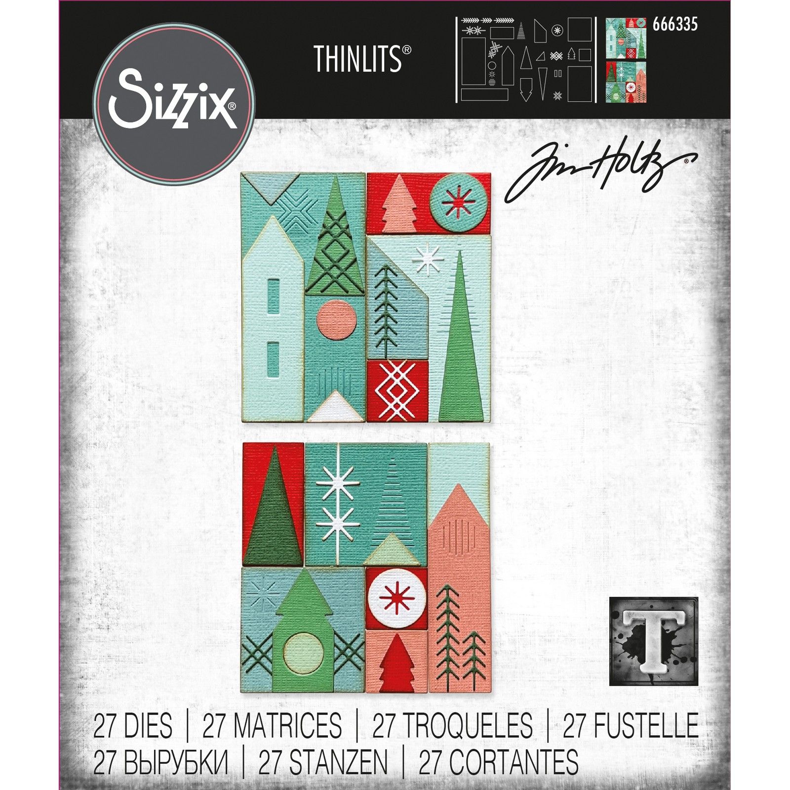 Sizzix • Tim Holtz Thinlits Die Set Holiday Blocks
