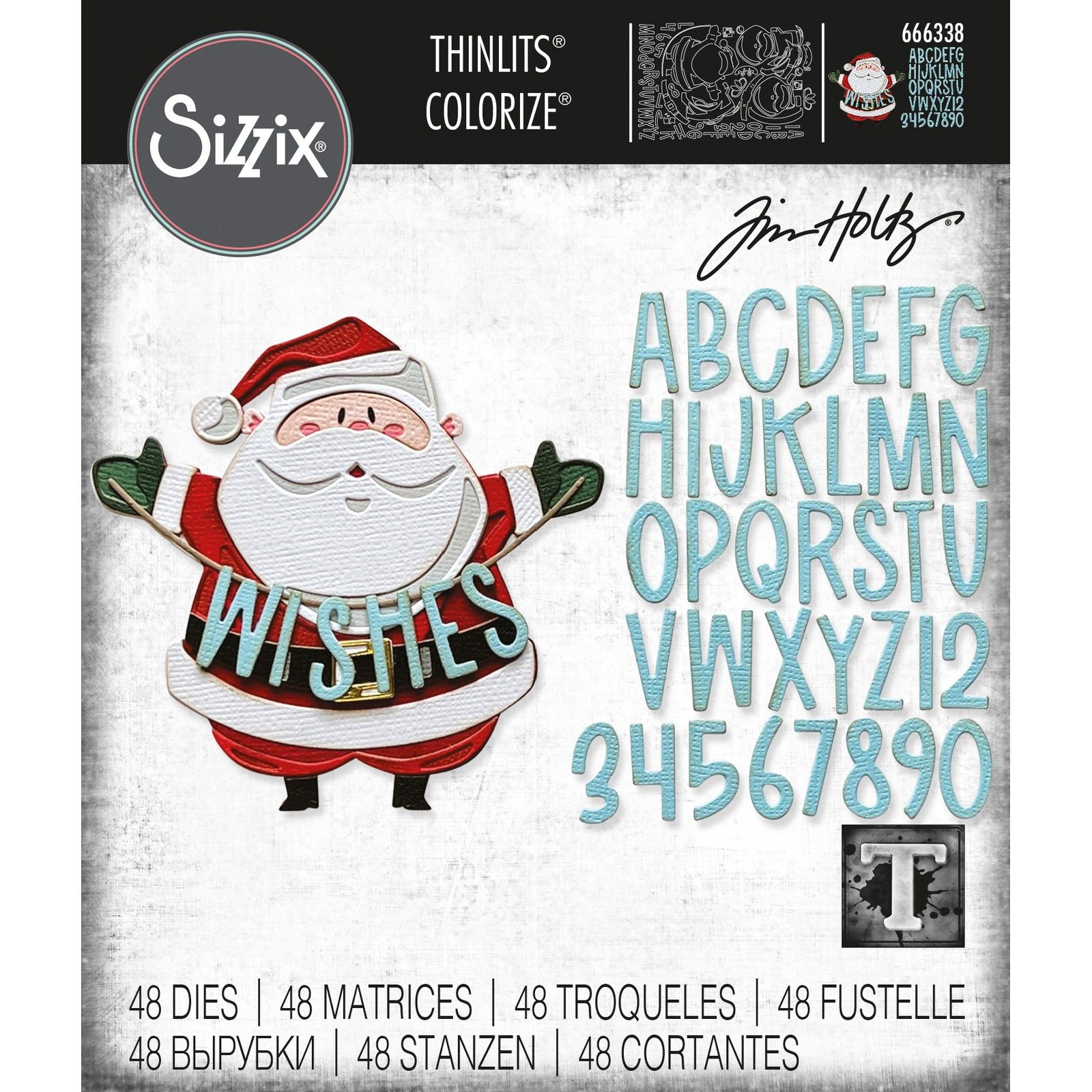 Sizzix • Tim Holtz Thinlits Die Set Santa Greetings Colorize