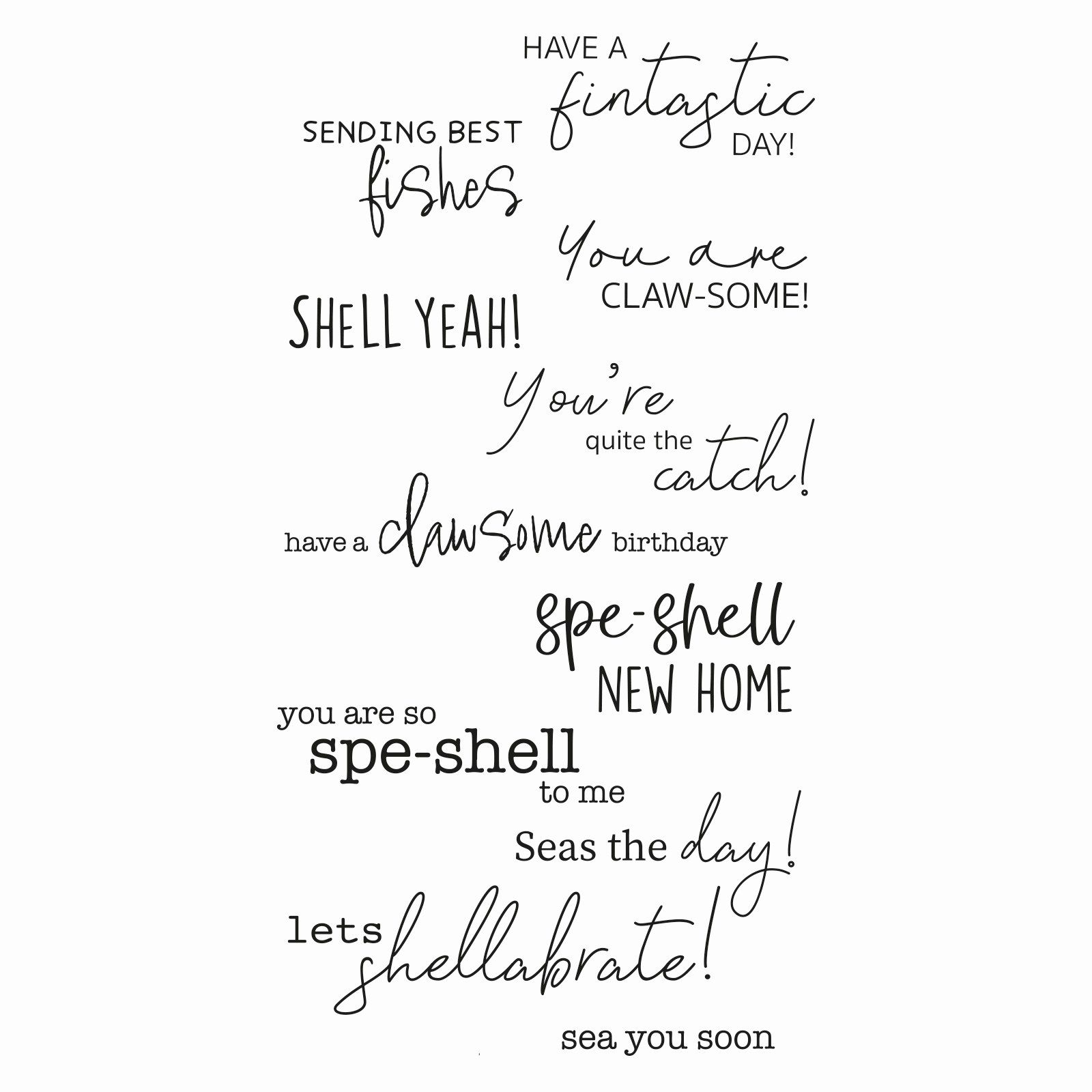 Sizzix • Clear Stamp Set Seas the Day 11pcs