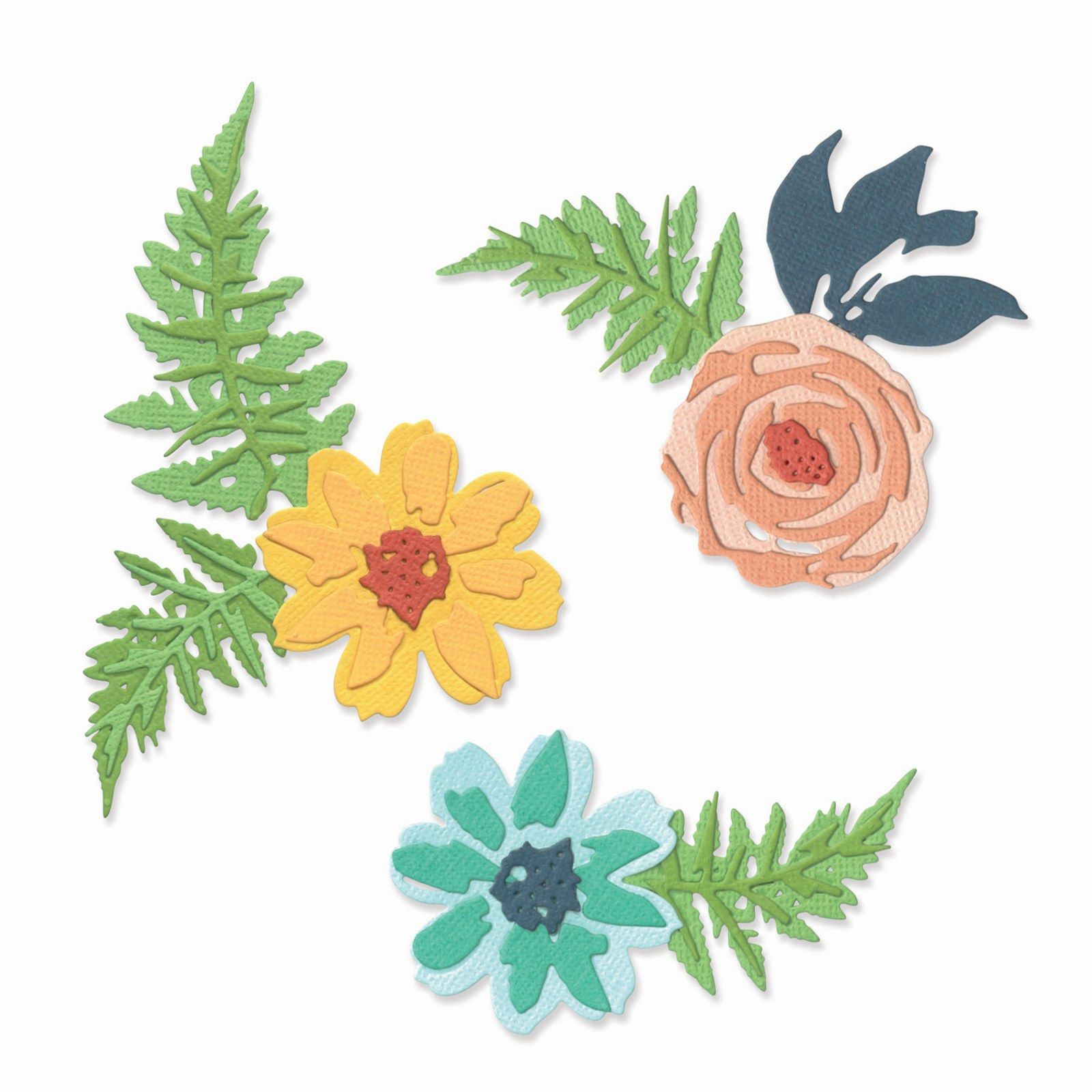 Sizzix • Thinlits Die Set Flowers & Fern 11pcs
