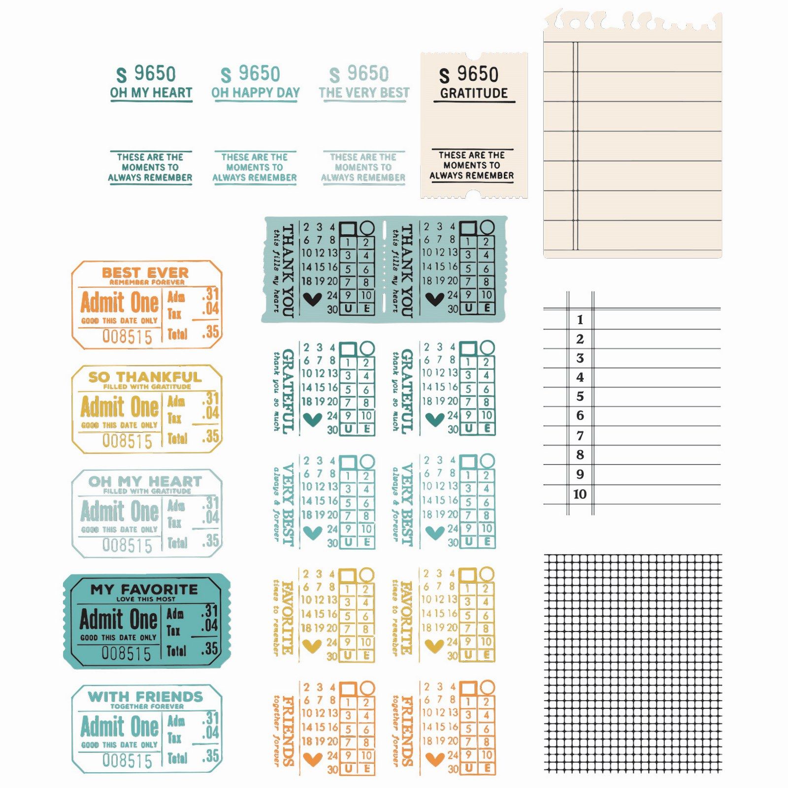 Sizzix • Essentials Clear Stamp Set A5 with Framelits Die Forever Journal 21pcs