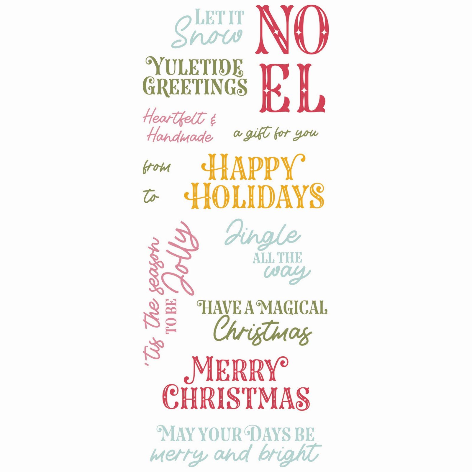 Sizzix • Clear Stamps Set Greetings of the Season 13pcs