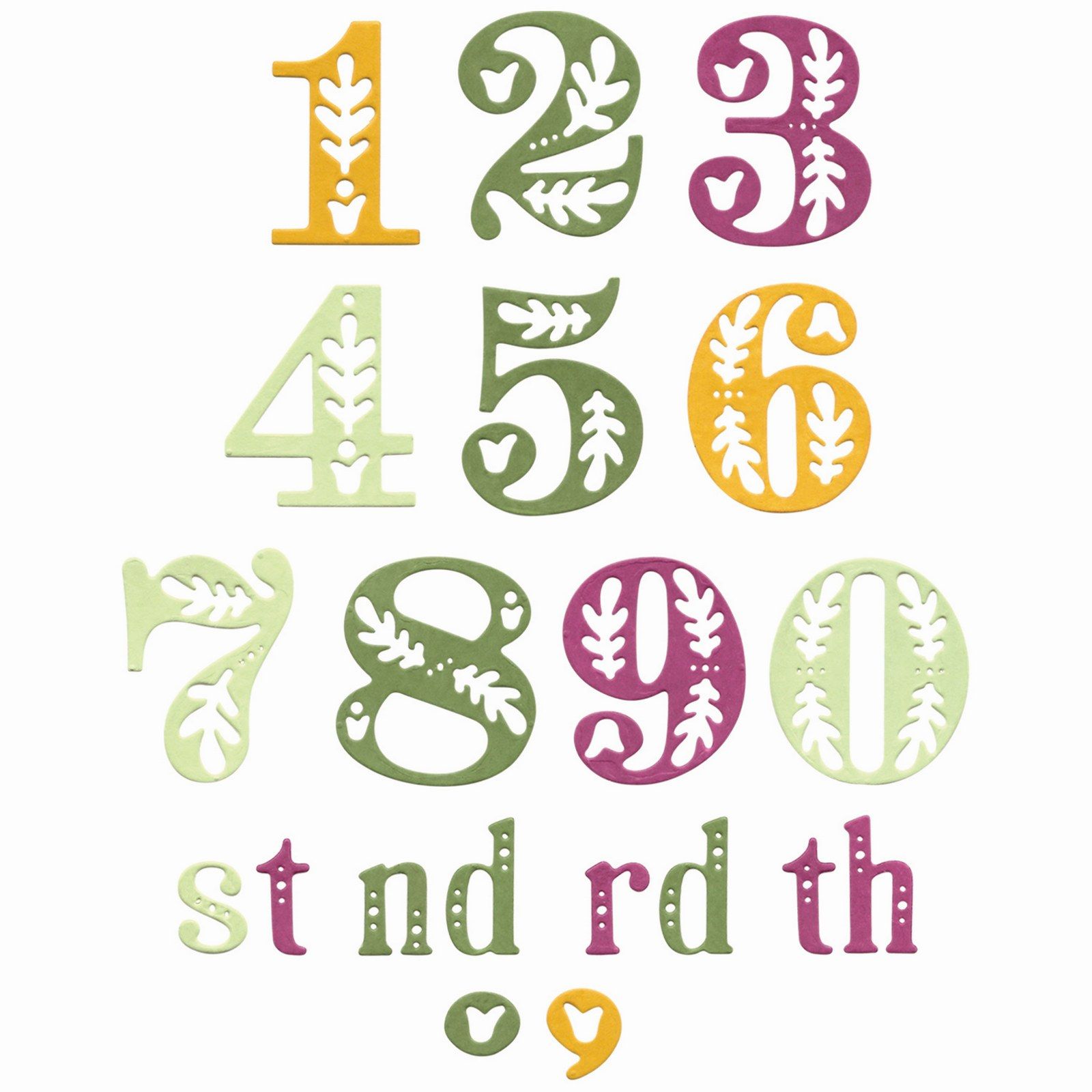 Sizzix • Thinlits Die Set Folk Numbers 18pcs