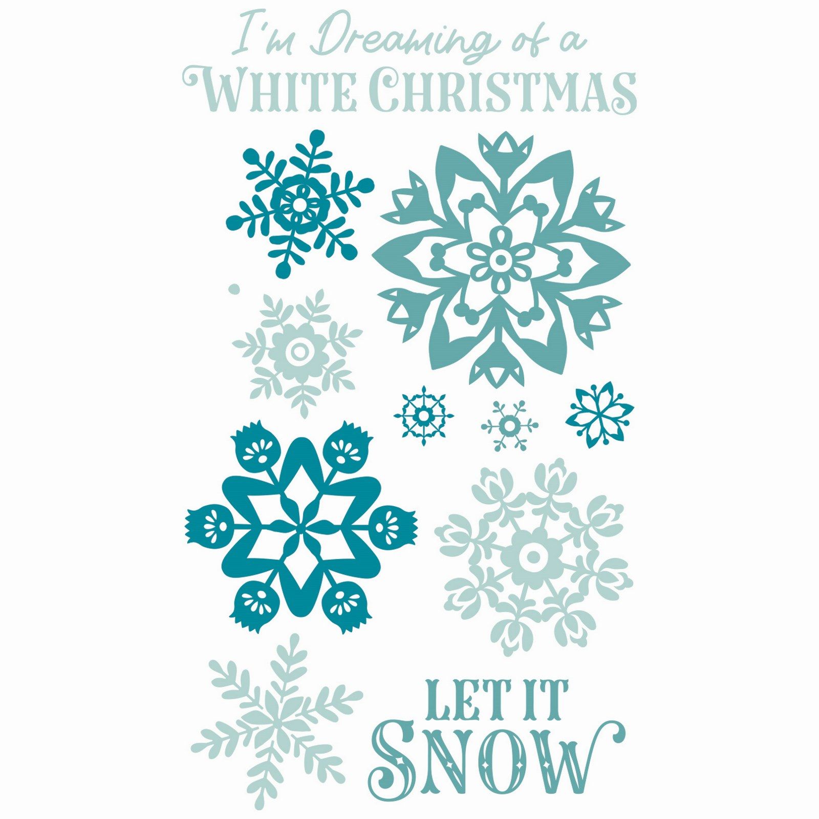Sizzix • Clear Stamp Set White Christmas 12pcs
