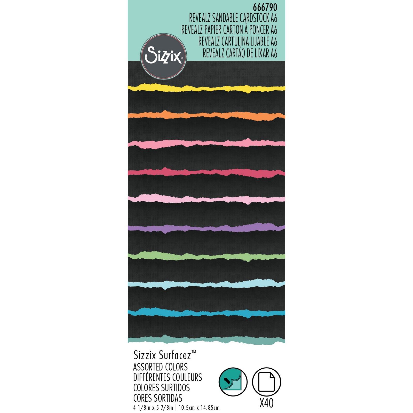 Sizzix • Surfacez Revealz Sandable Cardstock Midnight Collection A6 40pcs