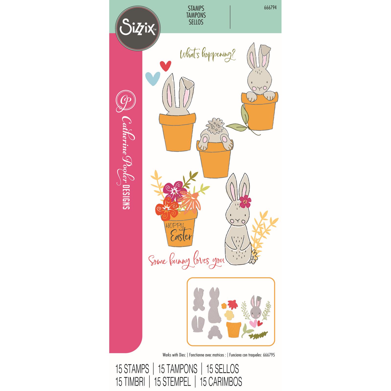 Sizzix • Clear Stamps Bunny Bits & Blooms 12pcs