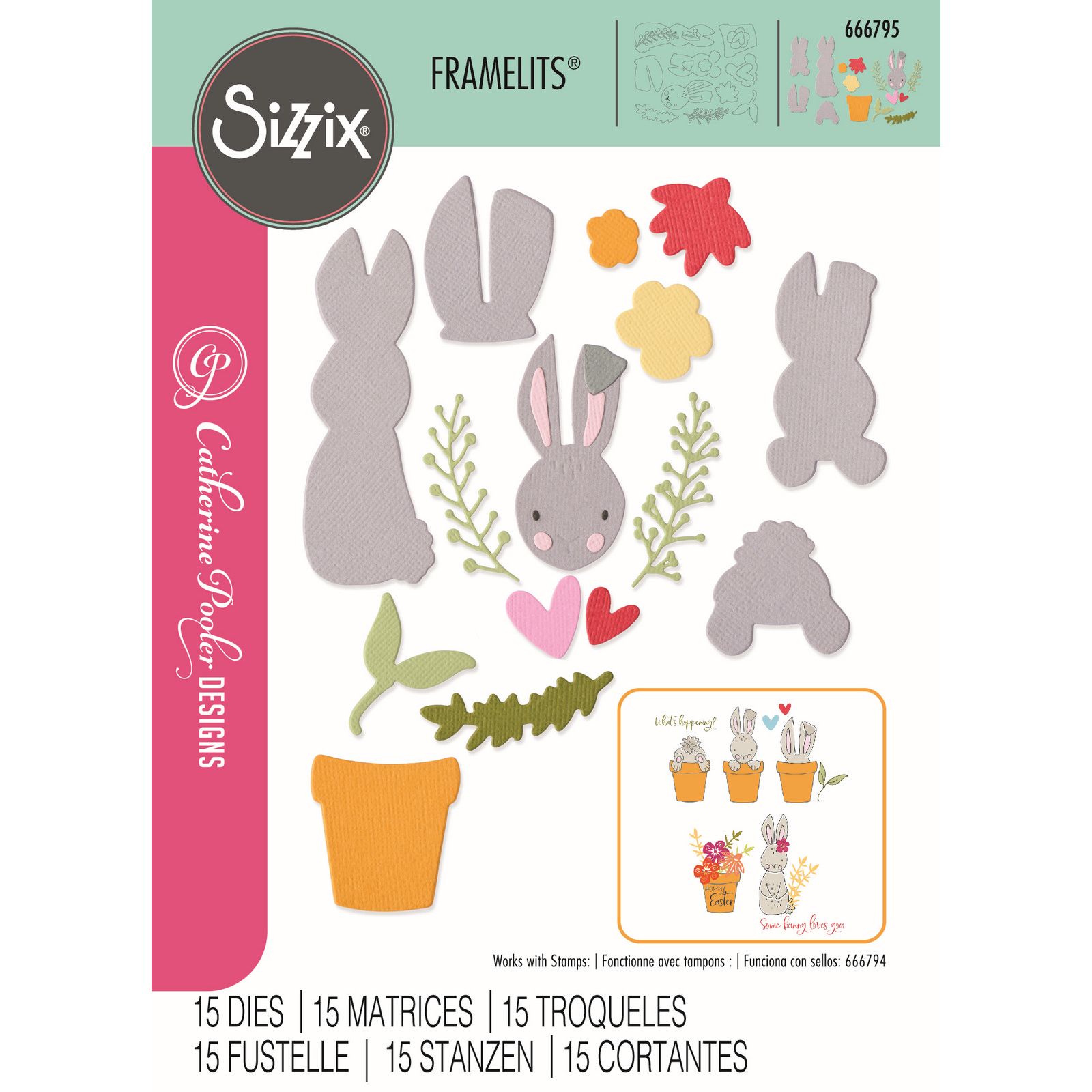 Sizzix • Thinlits Die Set Bunny Bits & Blooms Nr.2 15pcs