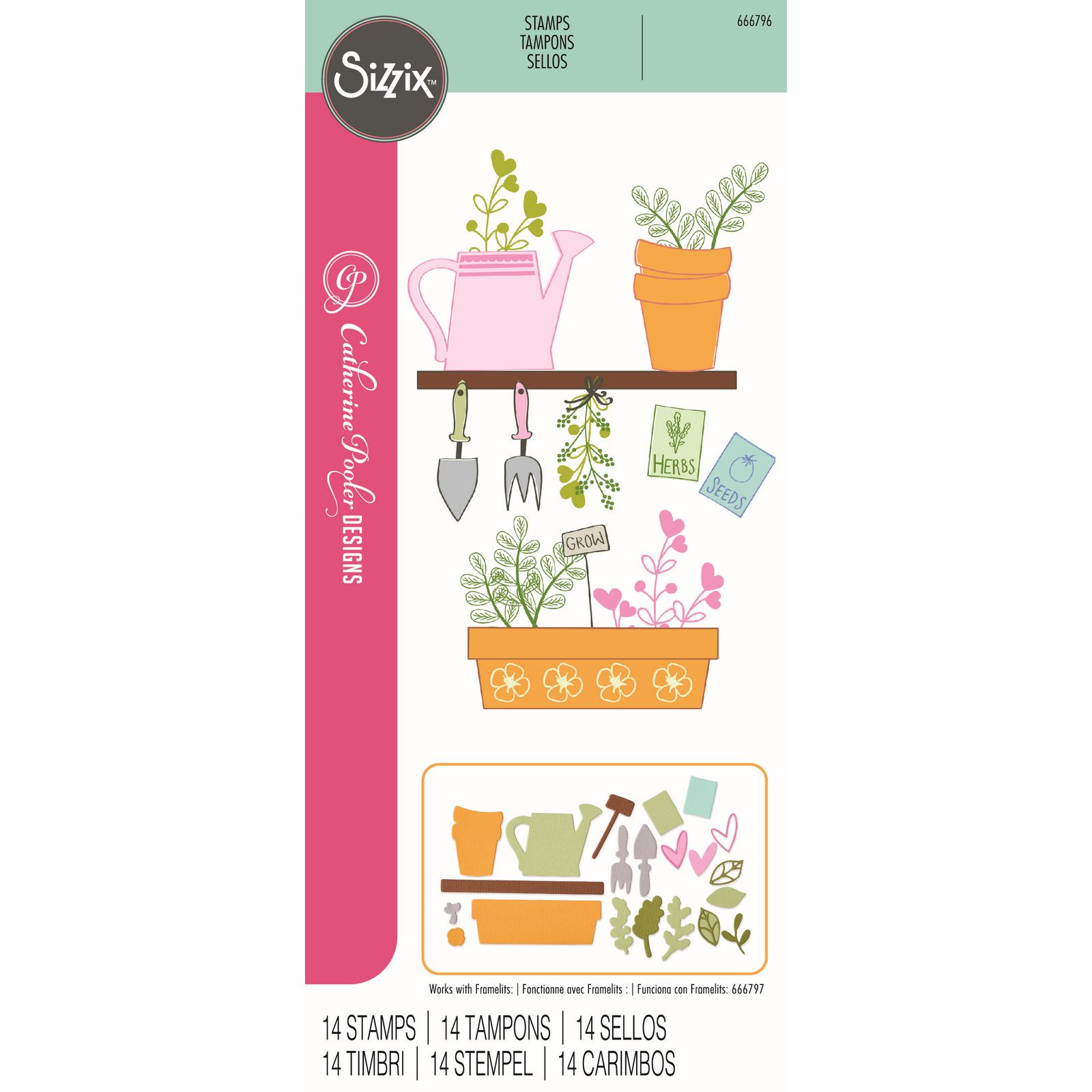 Sizzix • Clear Stamps Greenhouse Finds 14pcs