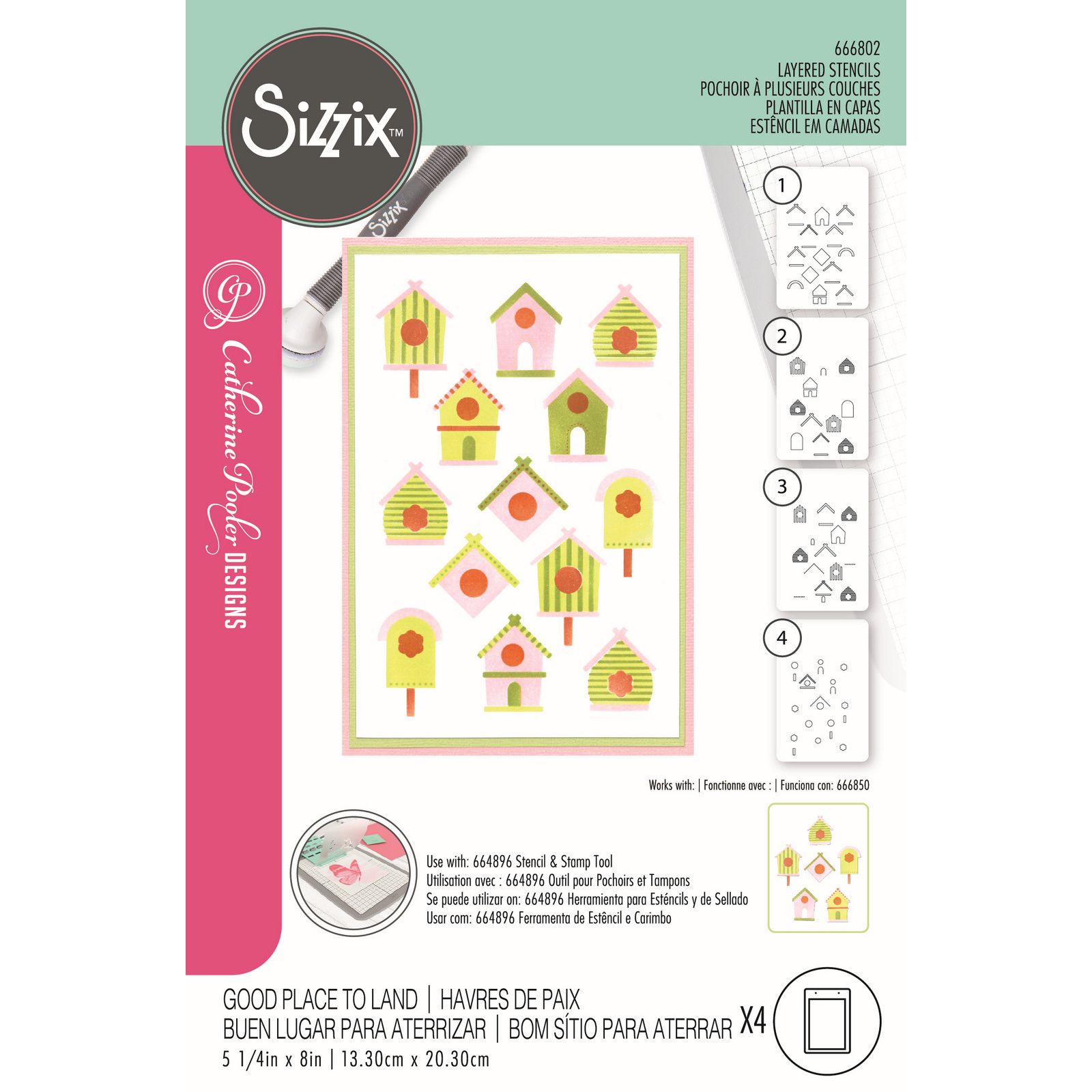 Sizzix • Layered Stencils Good Place to Land 4pcs