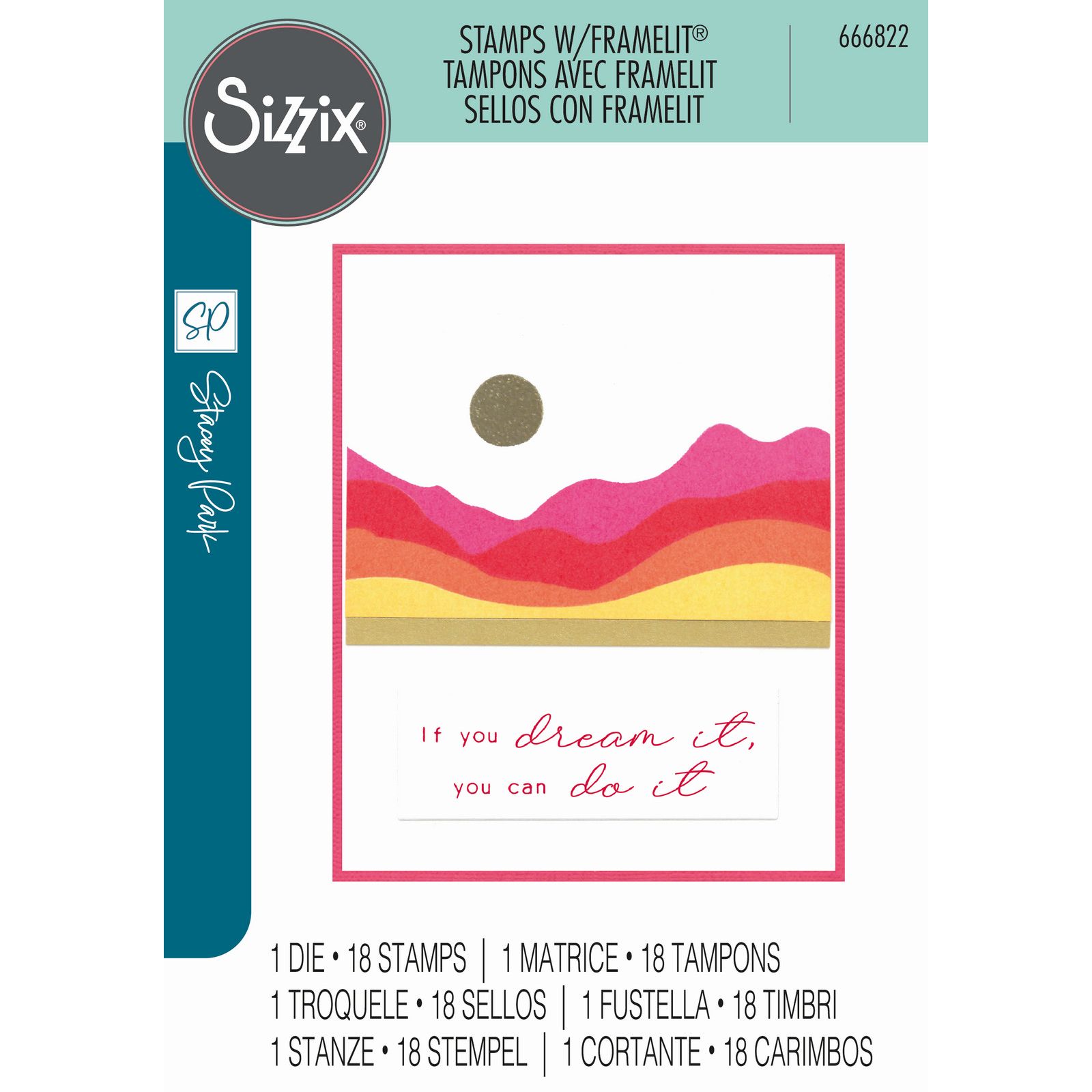 Sizzix • Creative Coordinations Clear Stamps with Framelits Mountain High 19pcs