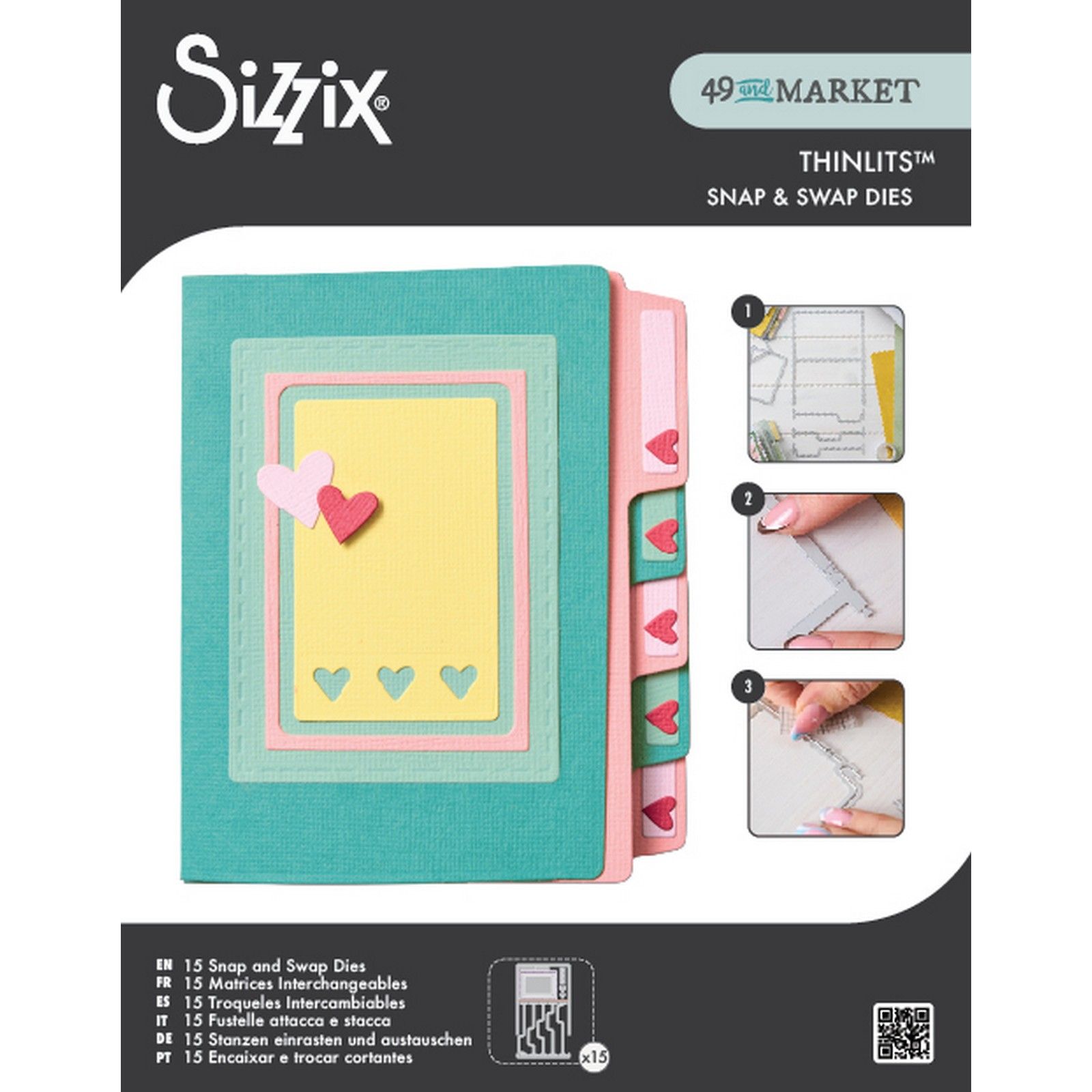 Sizzix • Thinlits 15pcs Die Set Snap and Swap File Folders by 49 and Market