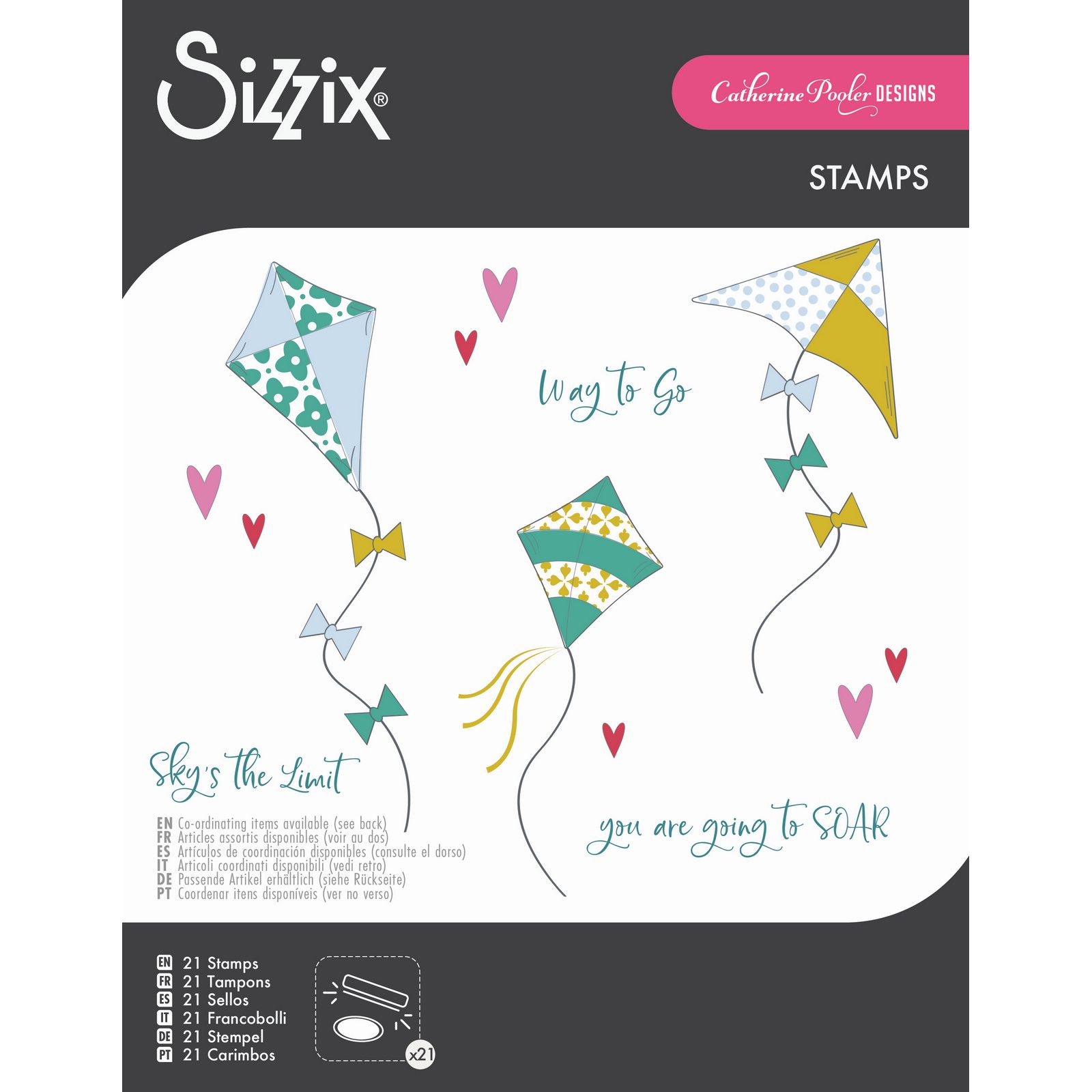 Sizzix • Clear Stamps Set 21pcs Sky’s the Limit by Catherine Pooler