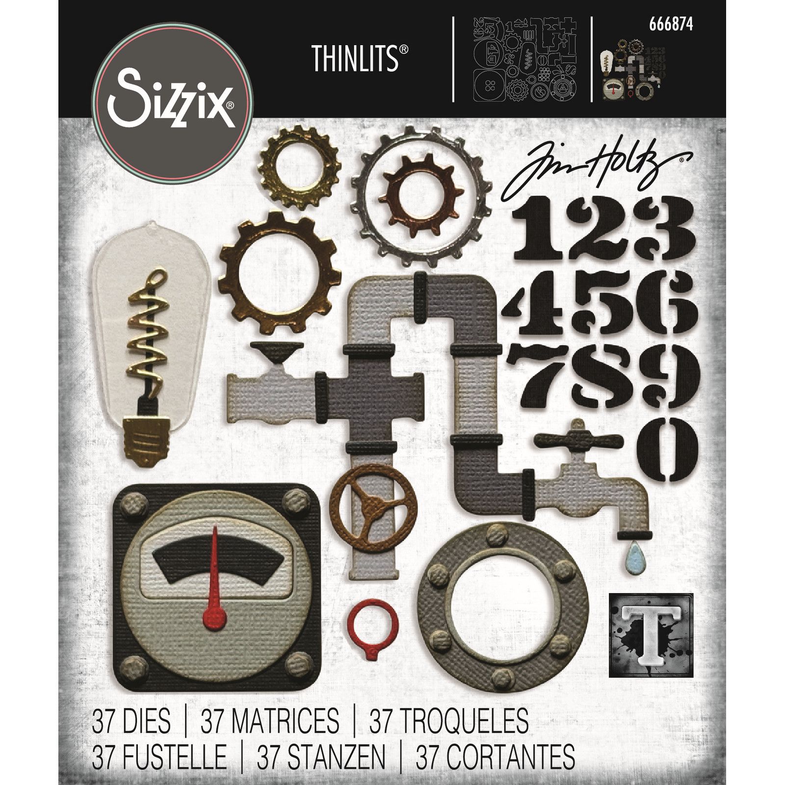 Sizzix • Thinlits 37pcs Die Set Vault Industrial by Tim Holtz
