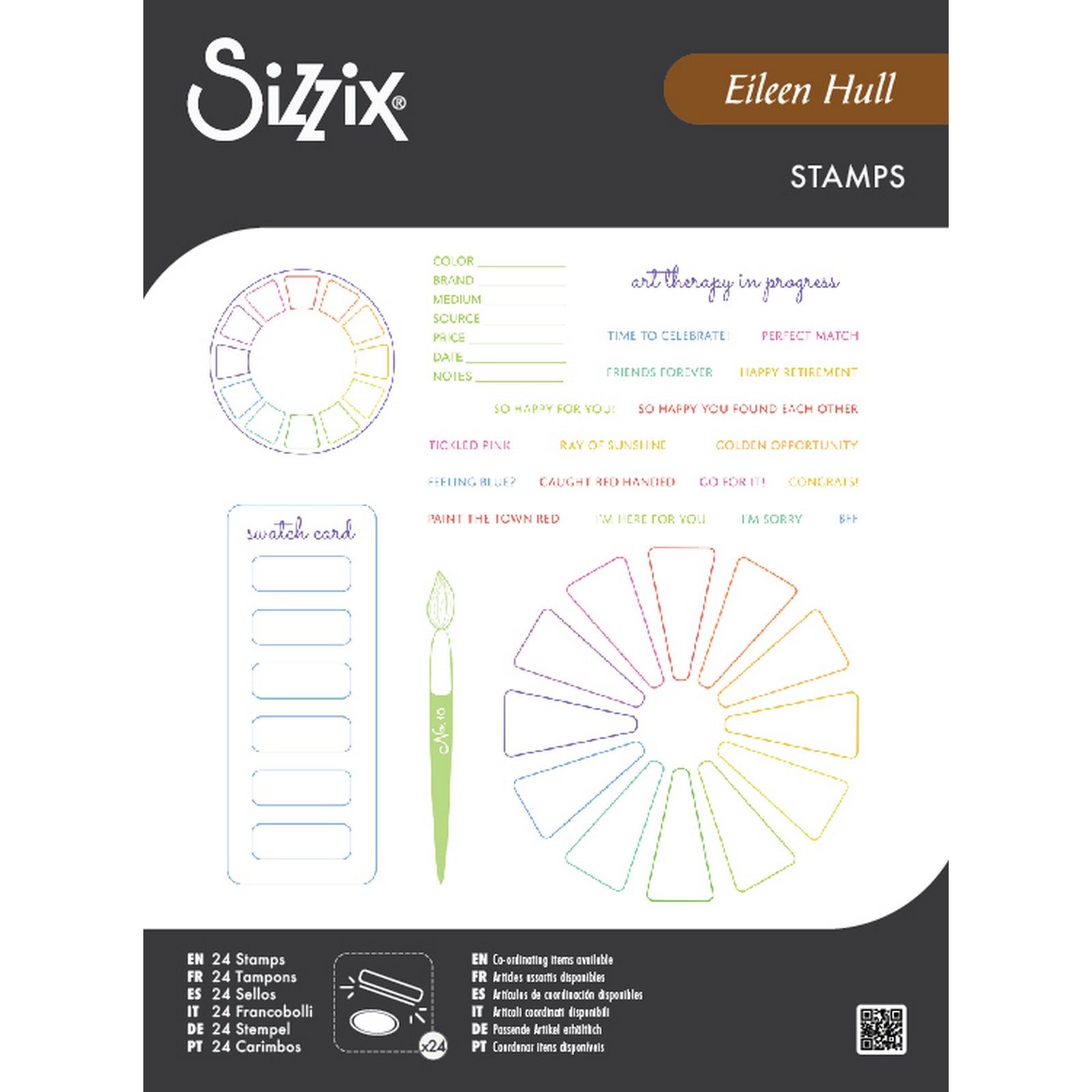 Sizzix • A5 Clear Stamps Set 24pcs Swatch Cards by Eileen Hull
