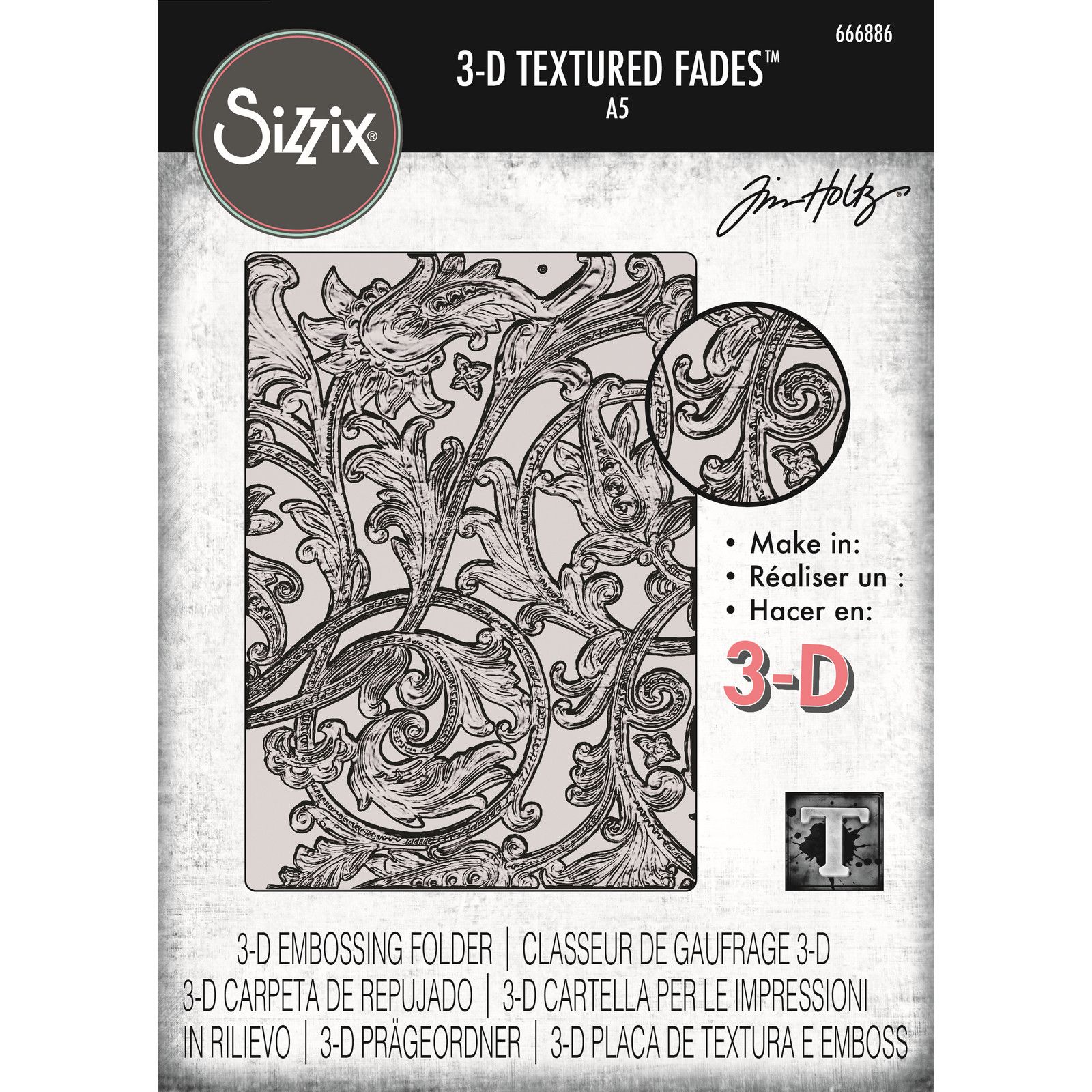 Sizzix • 3-D Texture Fades Embossing Folder Entangled Large A5 by Tim Holtz