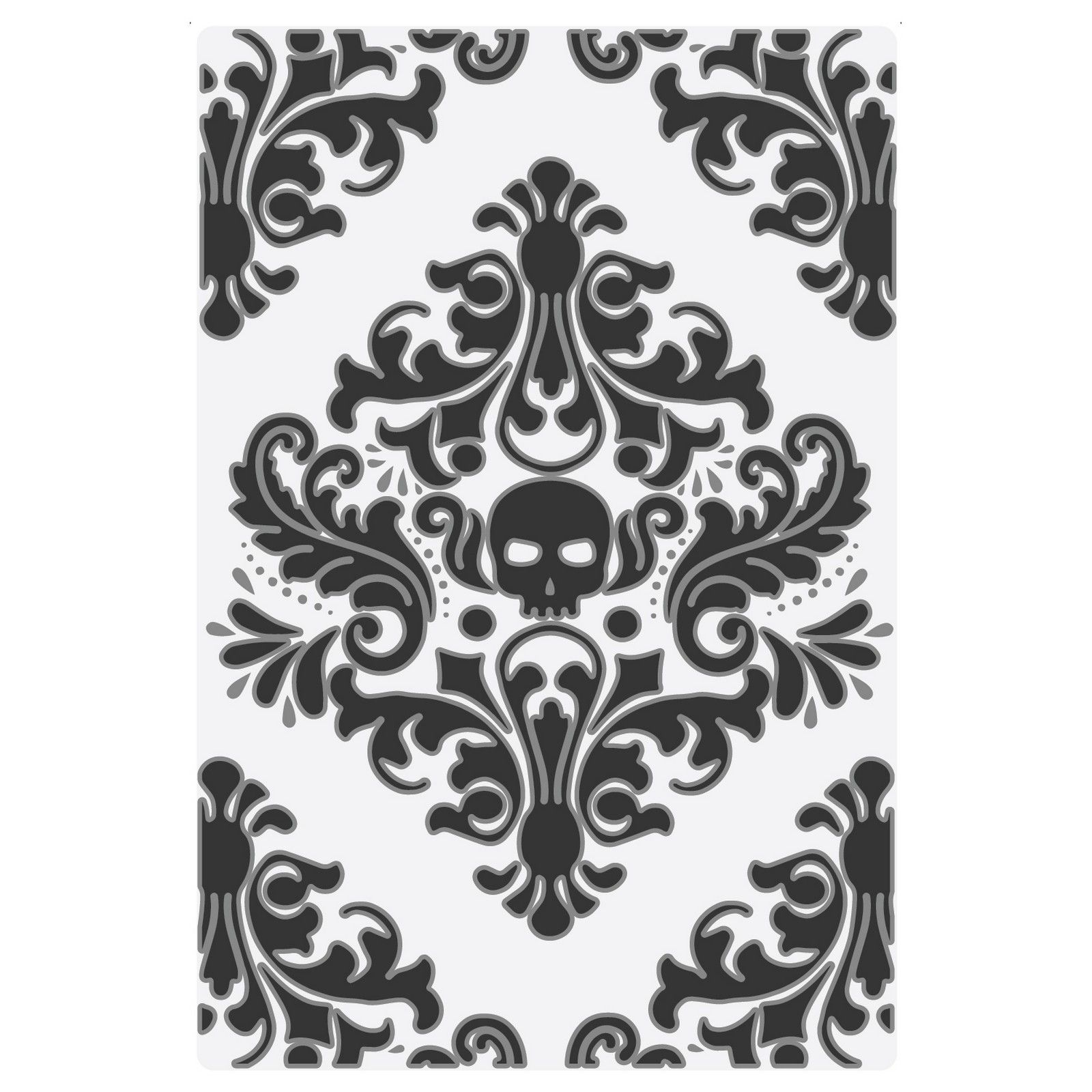 Sizzix • Vault Multilevel Texture Fades Embossing Folder A6 Skull by Tim Holtz