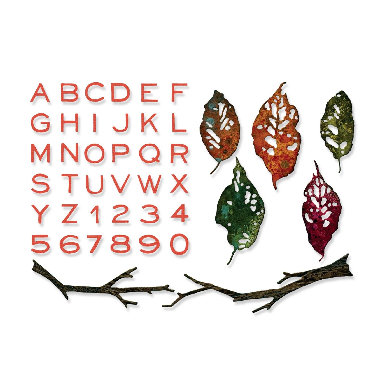Sizzix • Vault Thinlits Die Set Leaves & Sticks by Tim Holtz 43pcs