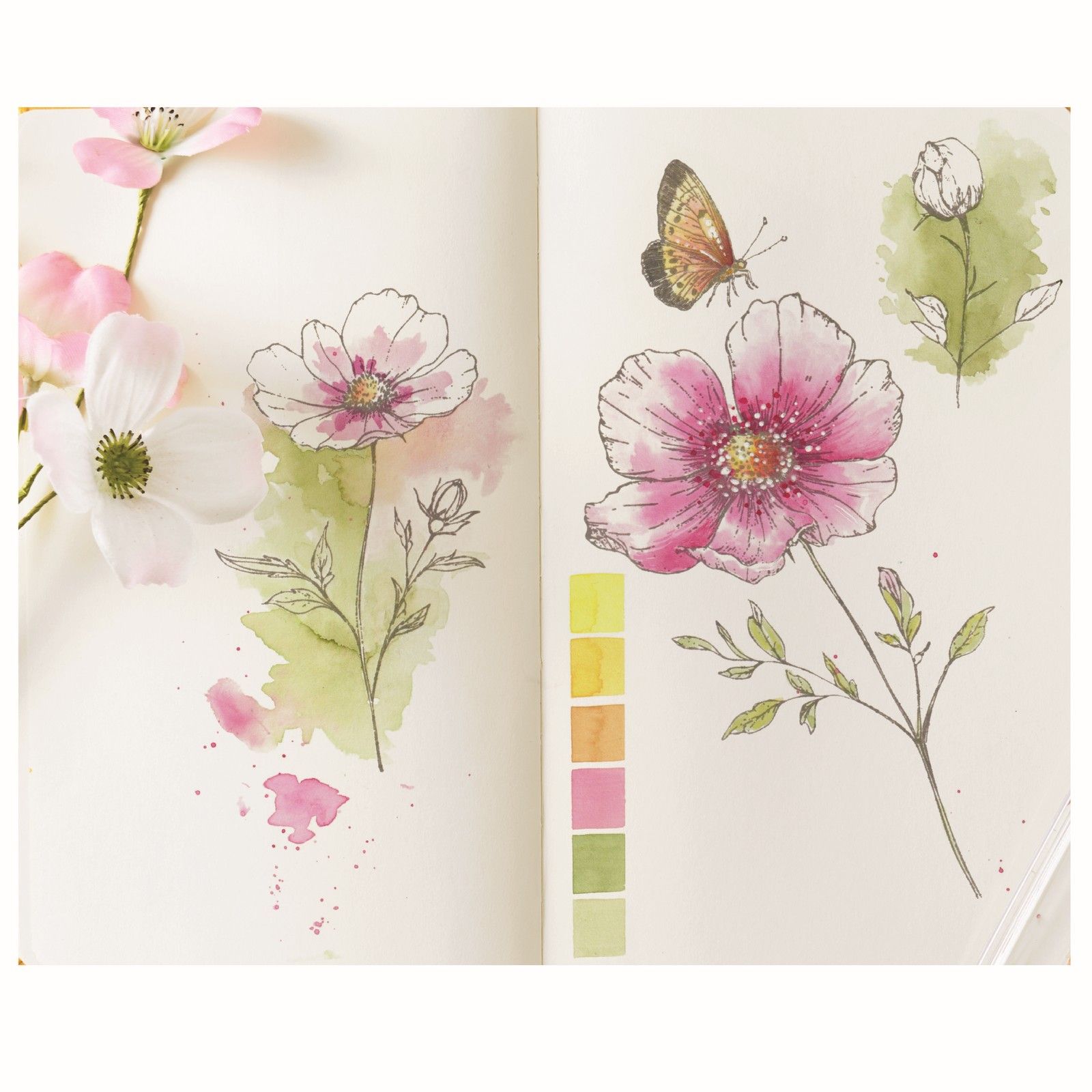  Sizzix • Clear Stamp Set 10pcs Cosmo and Butterflies by Willow Wolfe