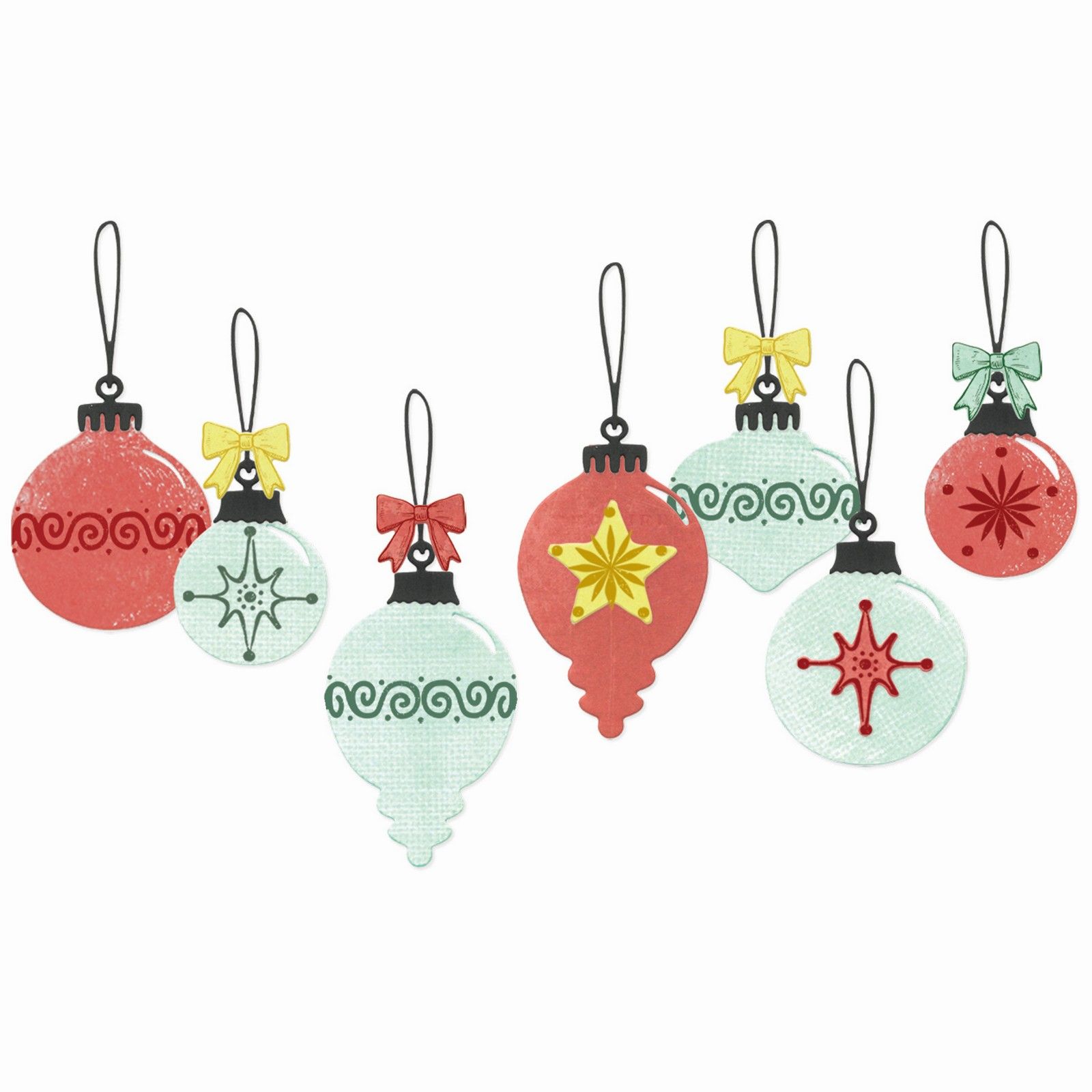 Sizzix • Clear Stamp Set with Framelits Baubles by 49 and Market 30pcs
