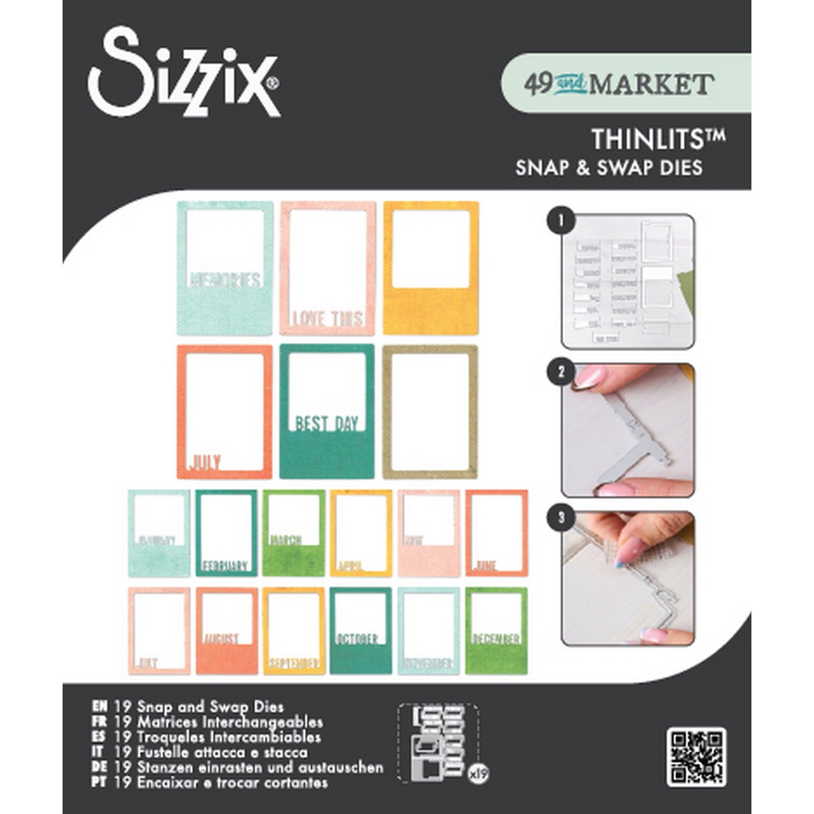 Sizzix • Thinlits Die Set Snap and Swap Instamatic by 49 and Market 19pcs