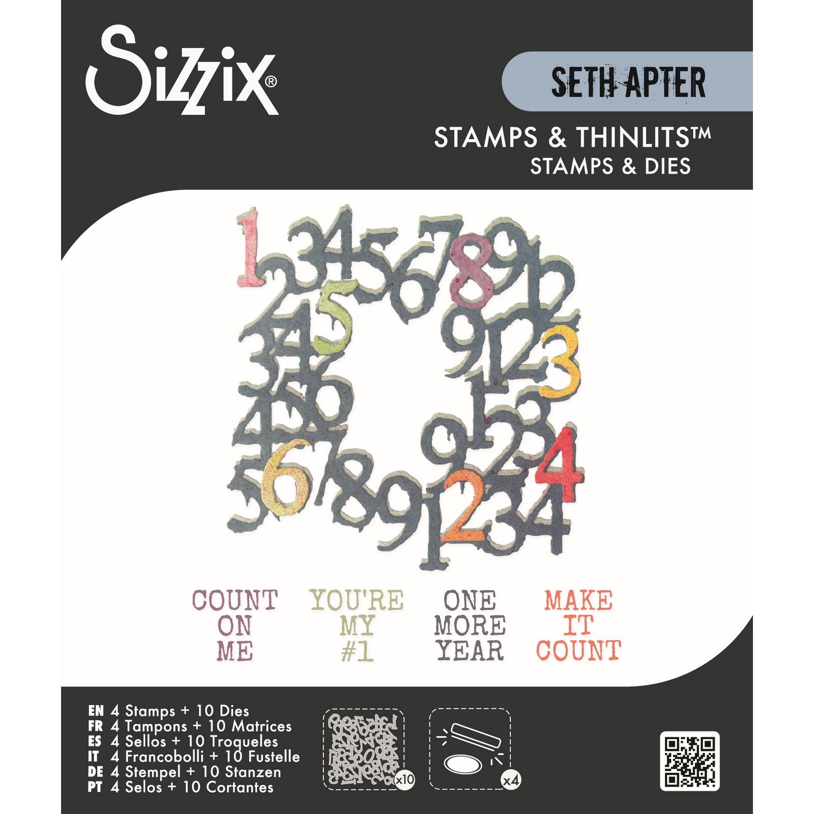 Sizzix • Thinlits Die Set Stamps Recount by Seth Apter 14pcs