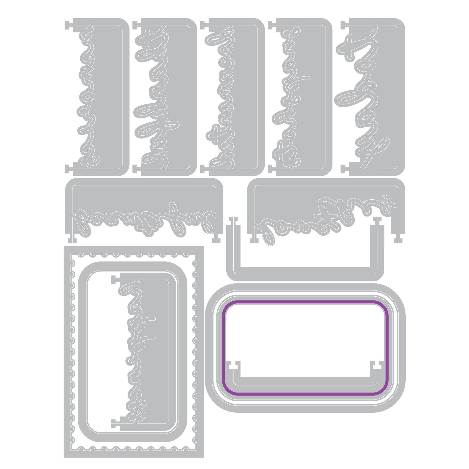 Sizzix • Thinlits Die Set Snap and Swap Postage Label by 49 and Market 13pcs