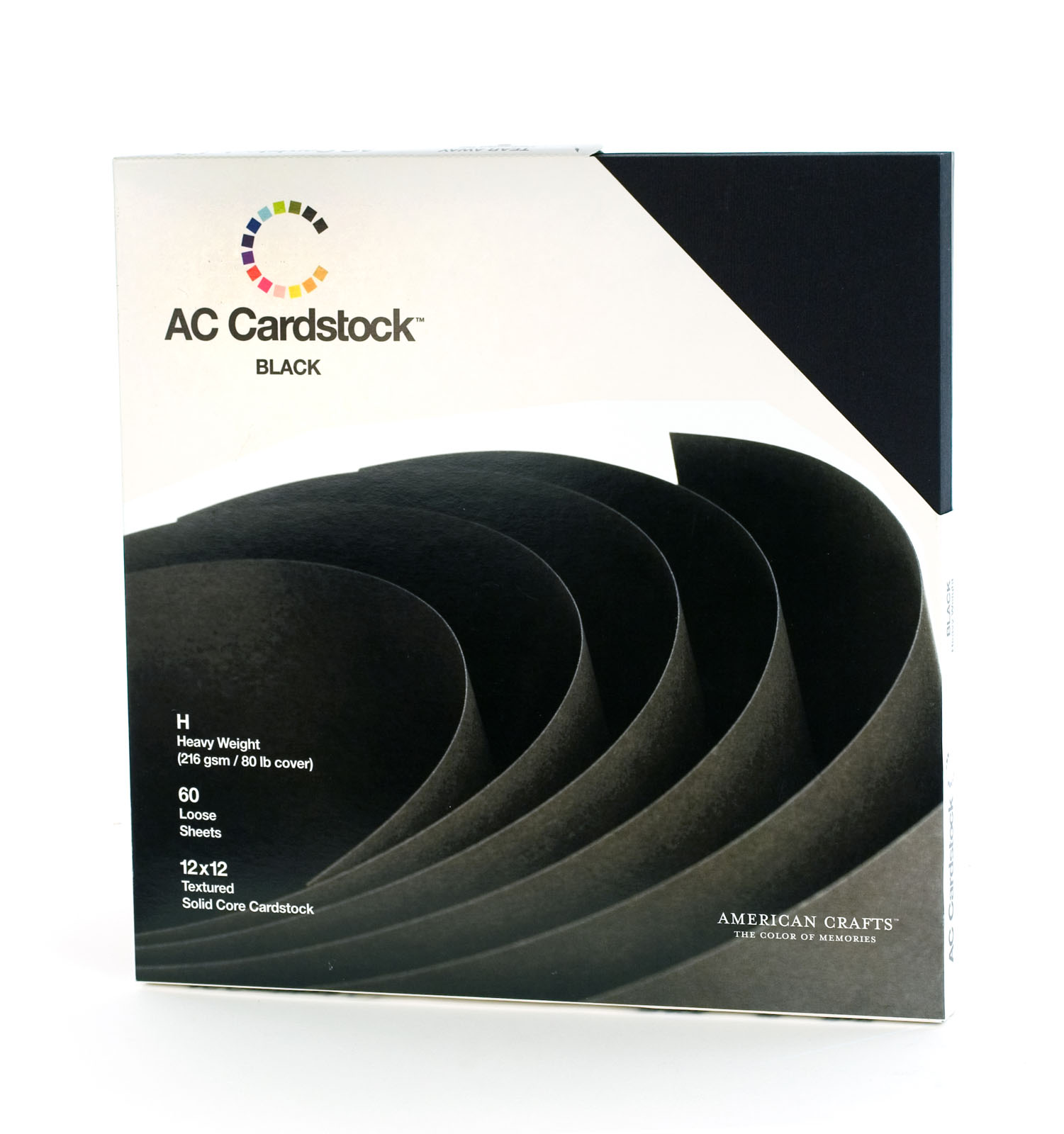 American Crafts • Cardstock pack 30,5x30,5cm 60pcs Black