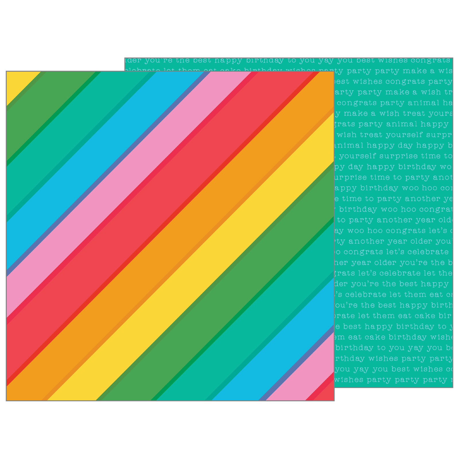 Pebbles • Patterned paper Happy Hooray 30,5x30,5cm Rainbowtastic