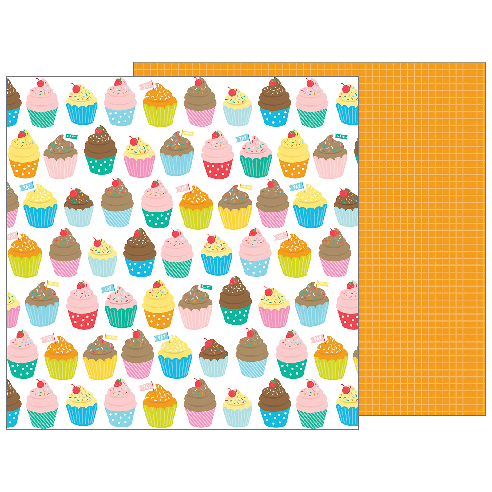 Pebbles • Patterned paper Happy Hooray 12x12" Eat cake
