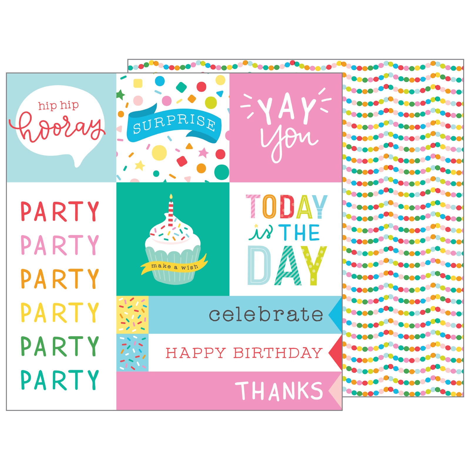 Pebbles • Patterned paper Happy Hooray 30,5x30,5cm Party time