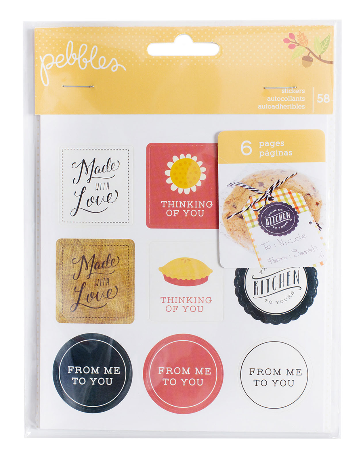 American Crafts • Pebbles stickers labels 6pcs
