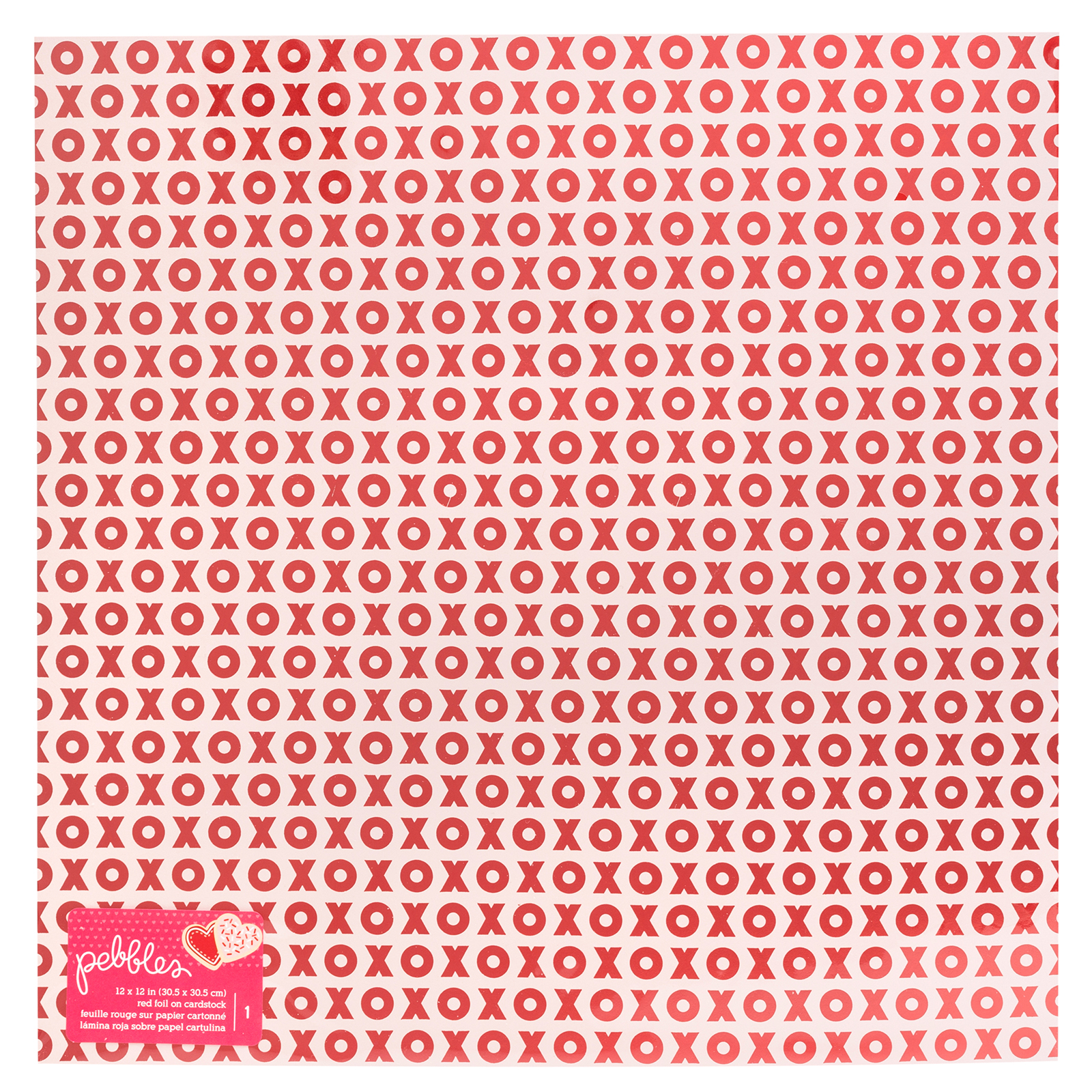 Pebbles • Specialty paper loves me 12x12" Red foil