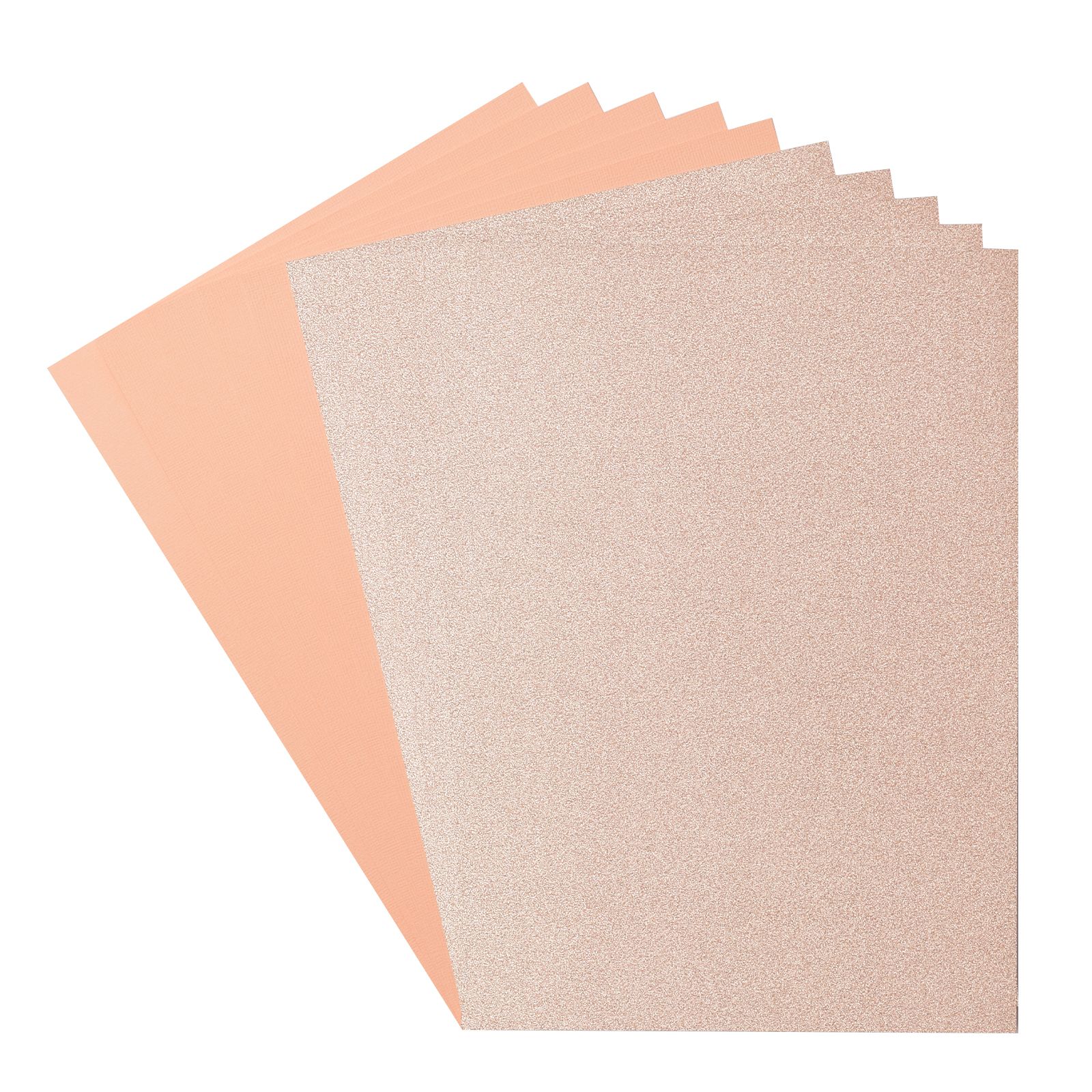 Florence • Glitter Papier en Cardstock Set 216g A4 10x Champagne/Sorbet