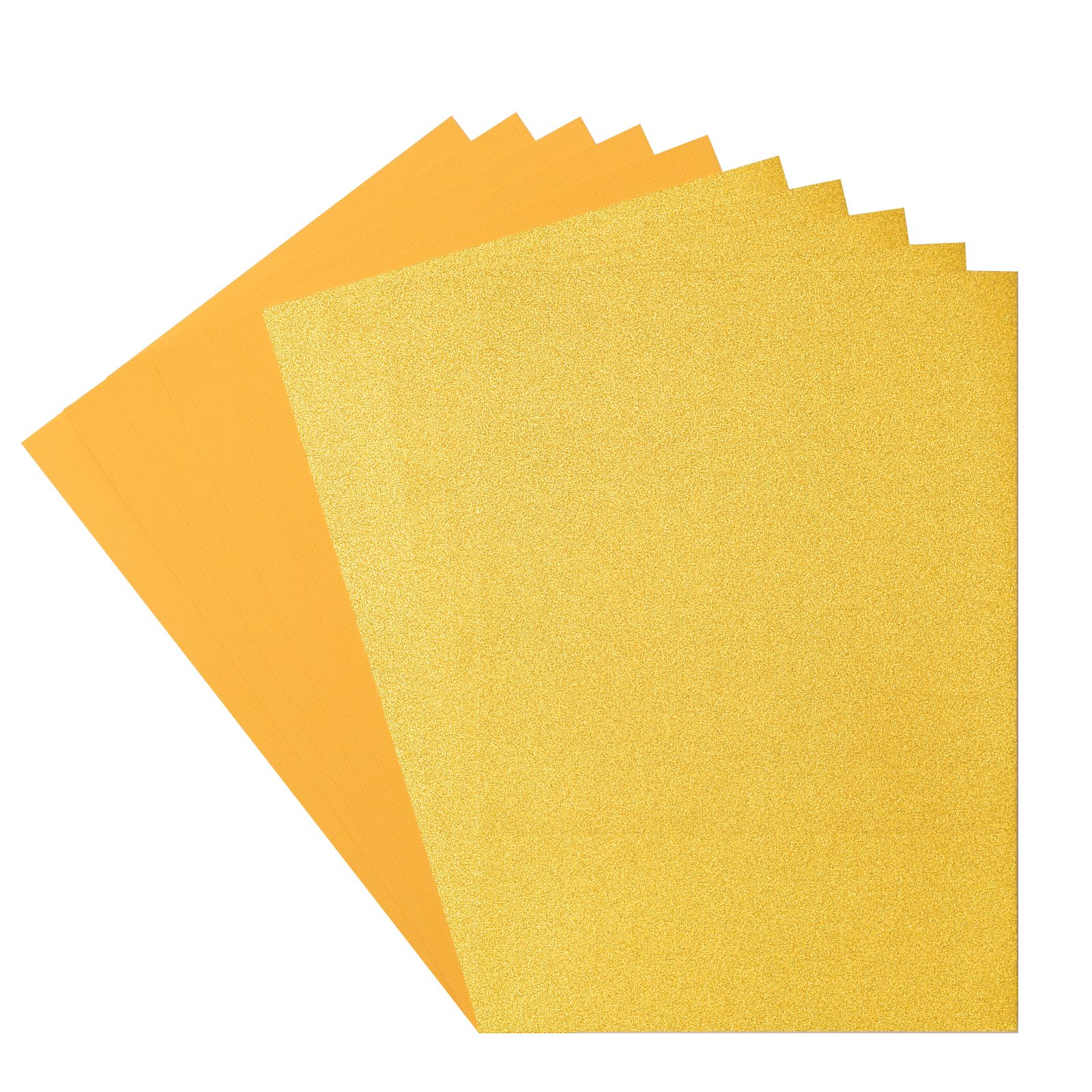 Florence • Glitter Papier en Cardstock Set 216g A4 10x Yellow Gold/Bee