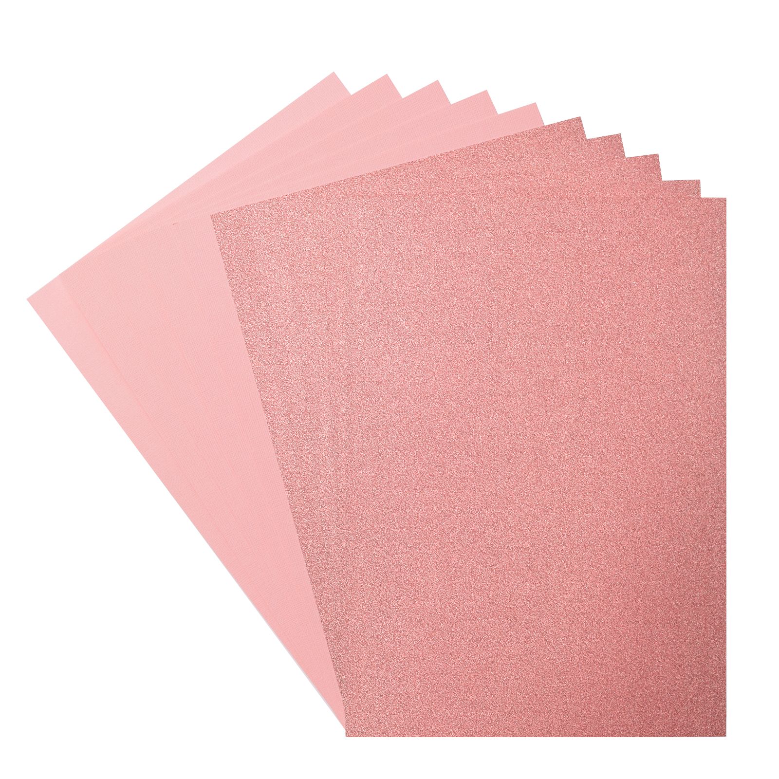 Florence • Glitter Papier en Cardstock Set 216g A4 10x Rose/Rose
