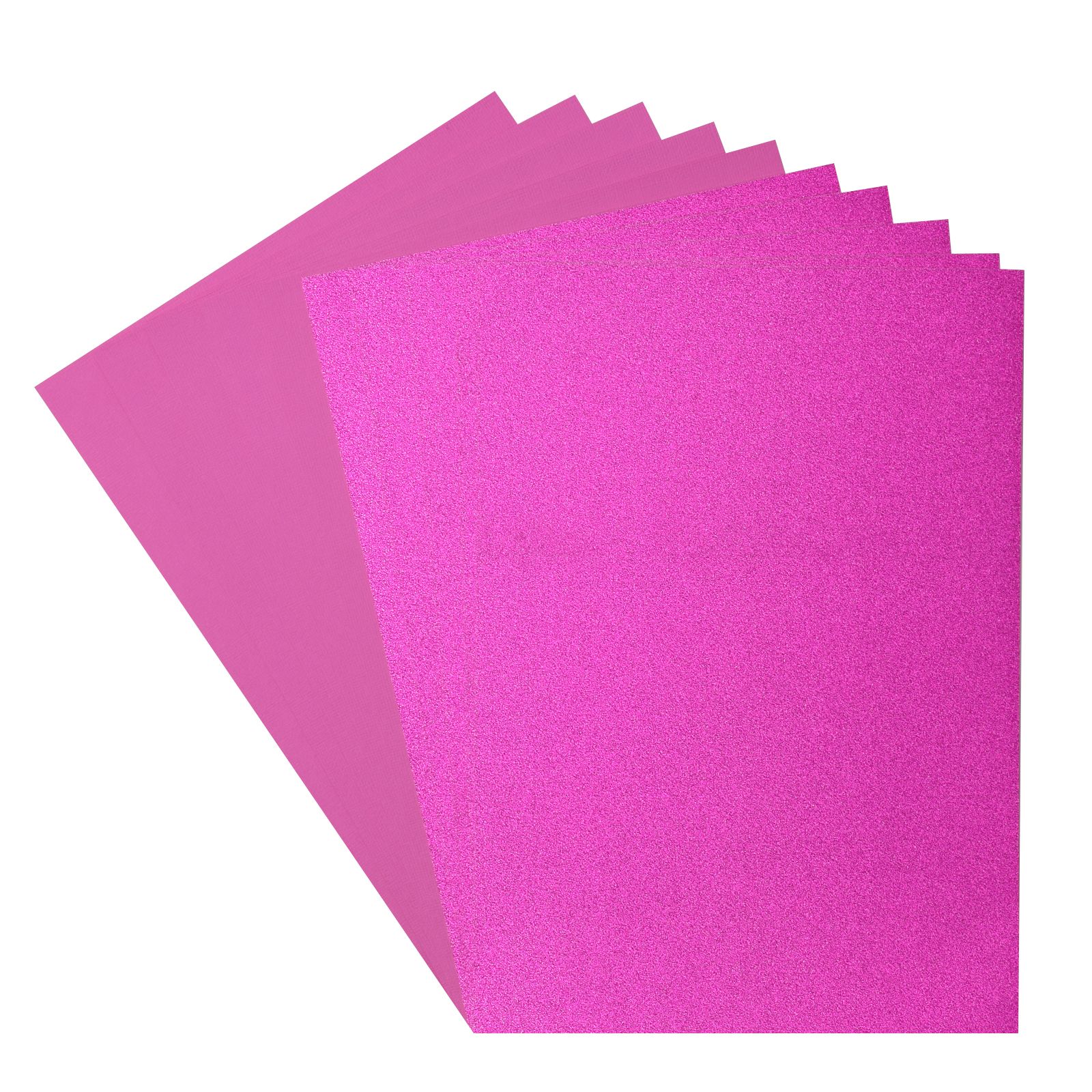 Florence • Glitter Papier en Cardstock Set 216g A4 10x Pink/Fuchsia