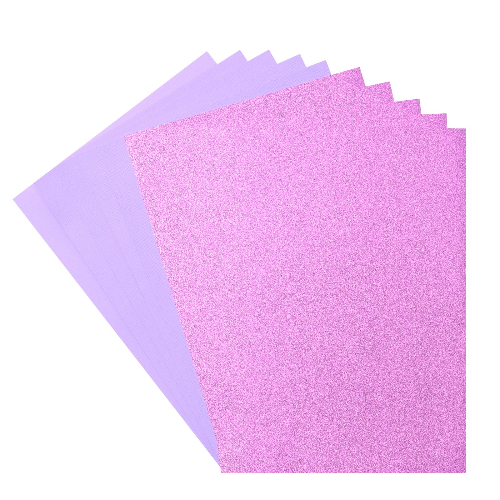 Florence • Pailleté papier et cardstock ensemble A4 2x5feuilles Lavetder/Hyacinth