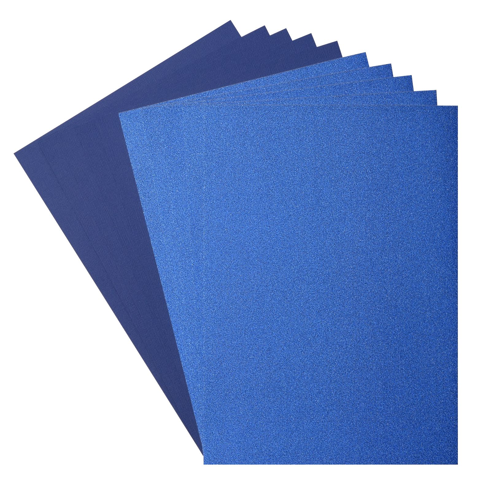 Florence • Glitter Papier en Cardstock Set 216g A4 10x Blue/Ink