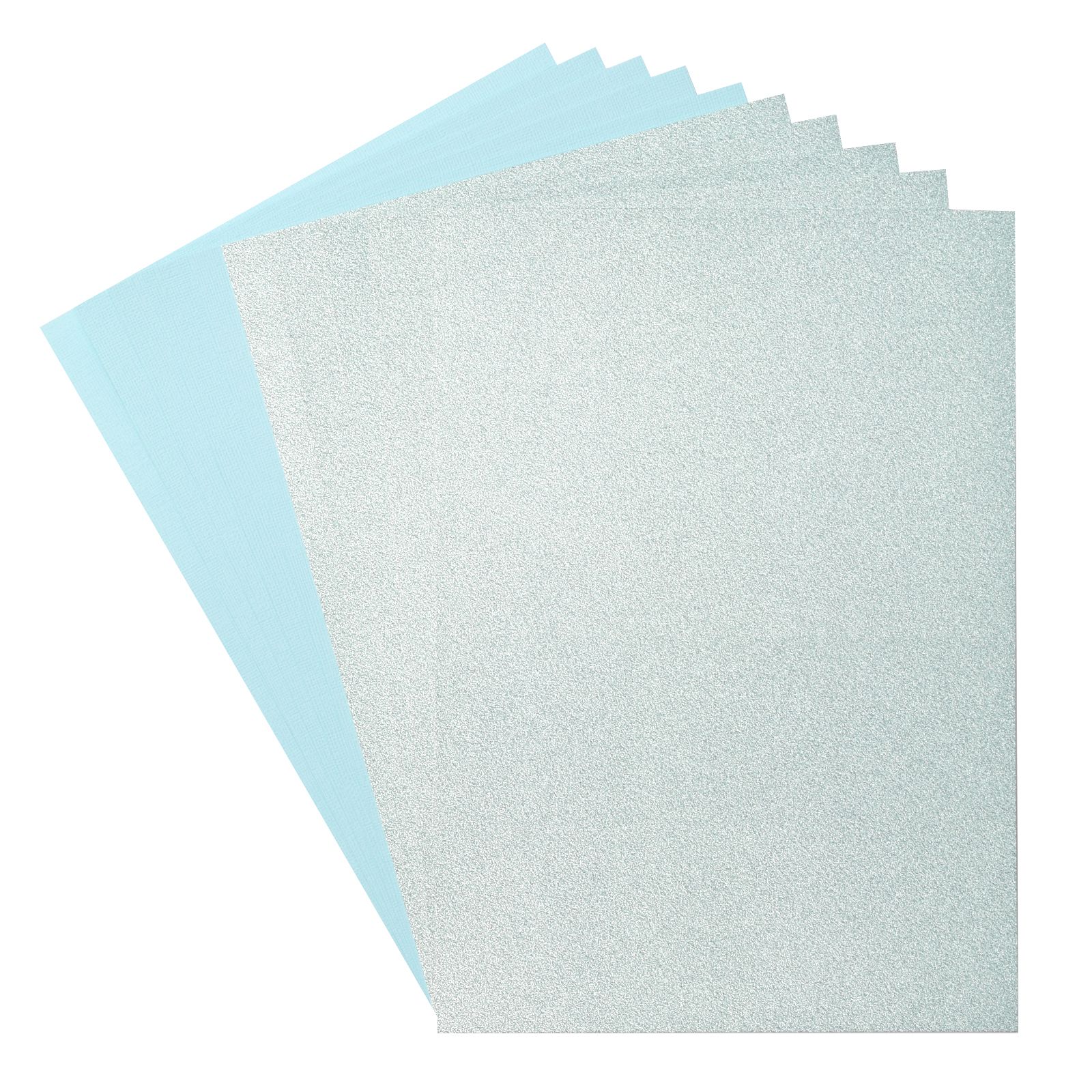 Florence • Glitter Papier en Cardstock Set 216g A4 10x Aqua/Ocean