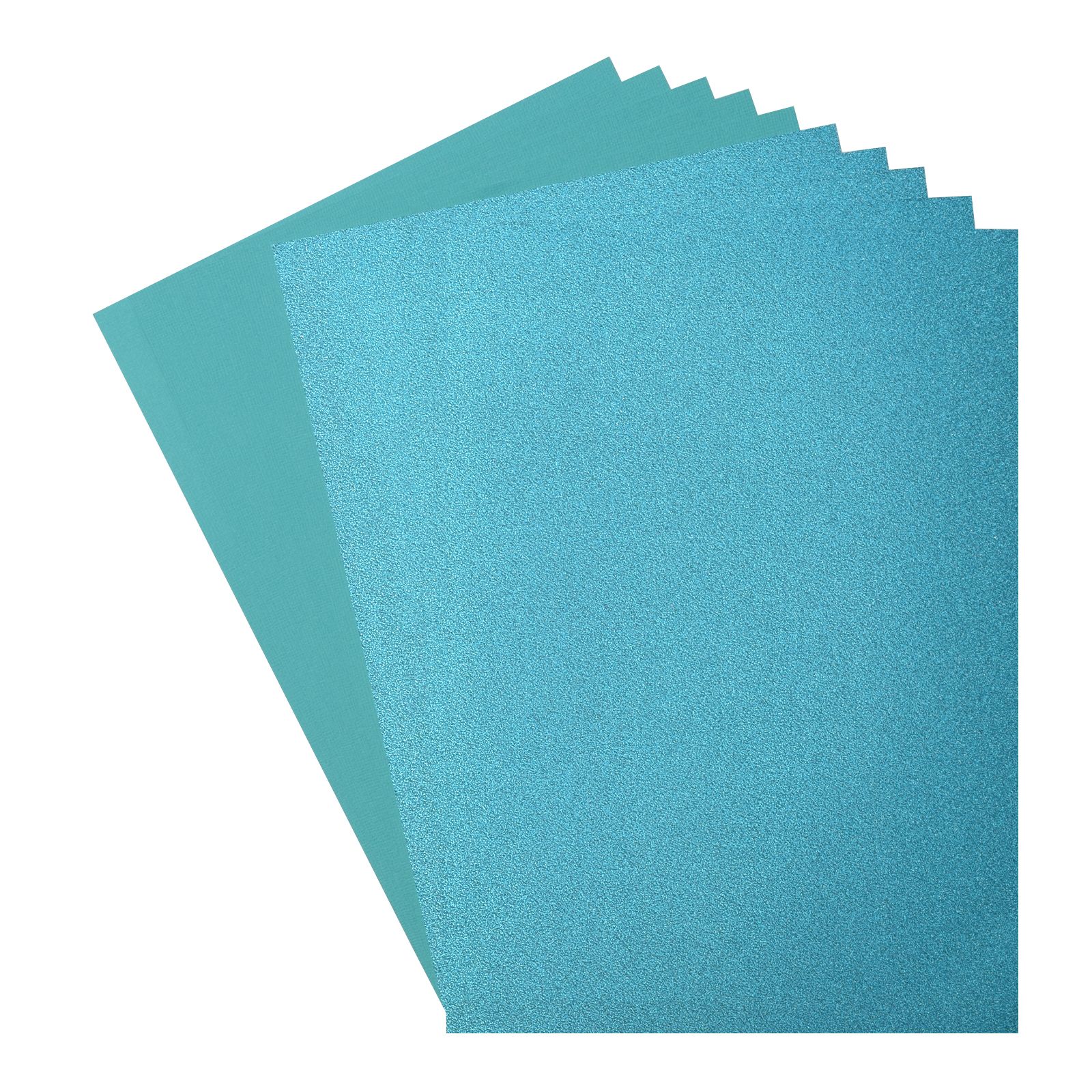 Florence • Pailleté papier et cardstock ensemble A4 2x5feuilles Turquoise/Frosting