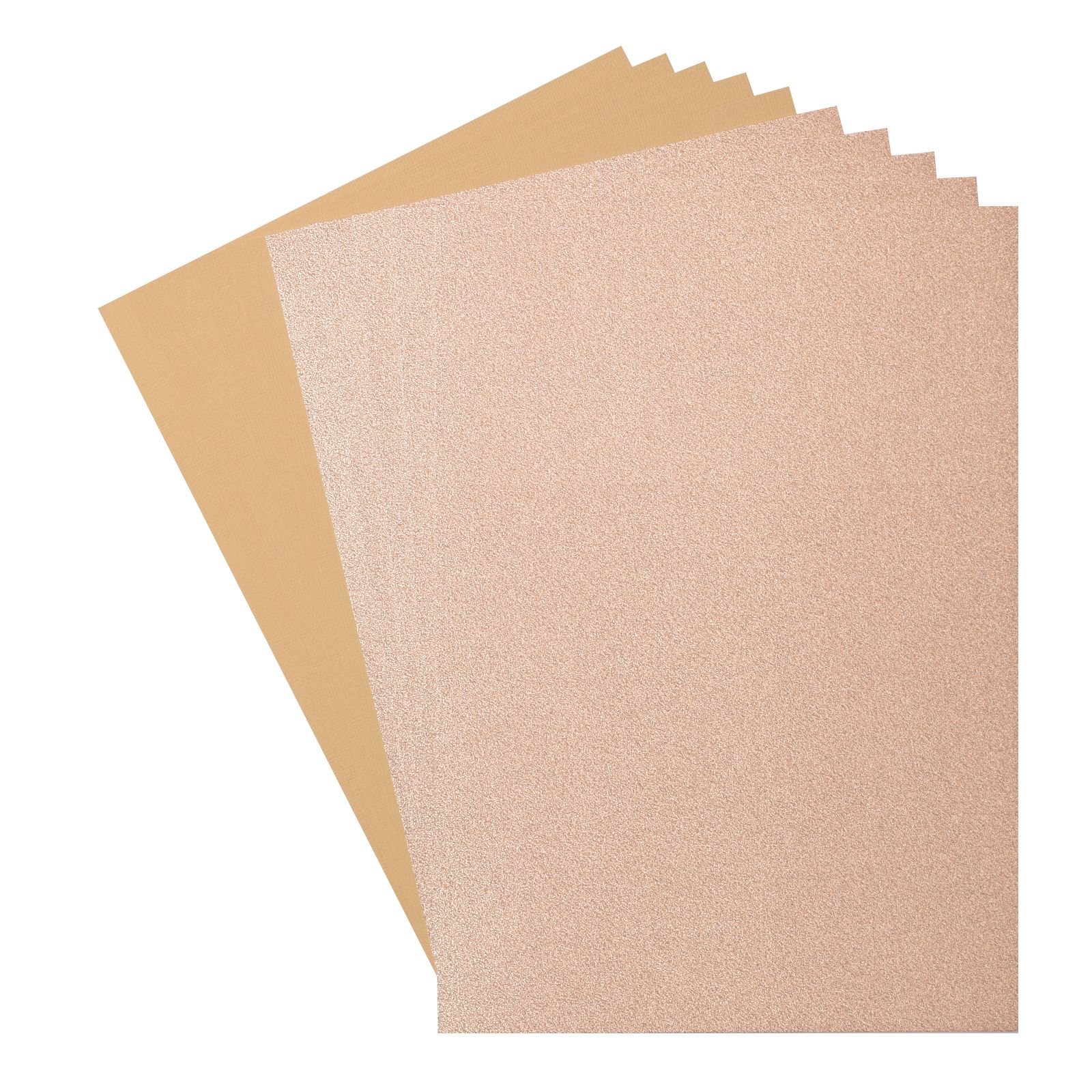 Florence • Glitter Papier en Cardstock Set 216g A4 10x Light Gold/Parchment