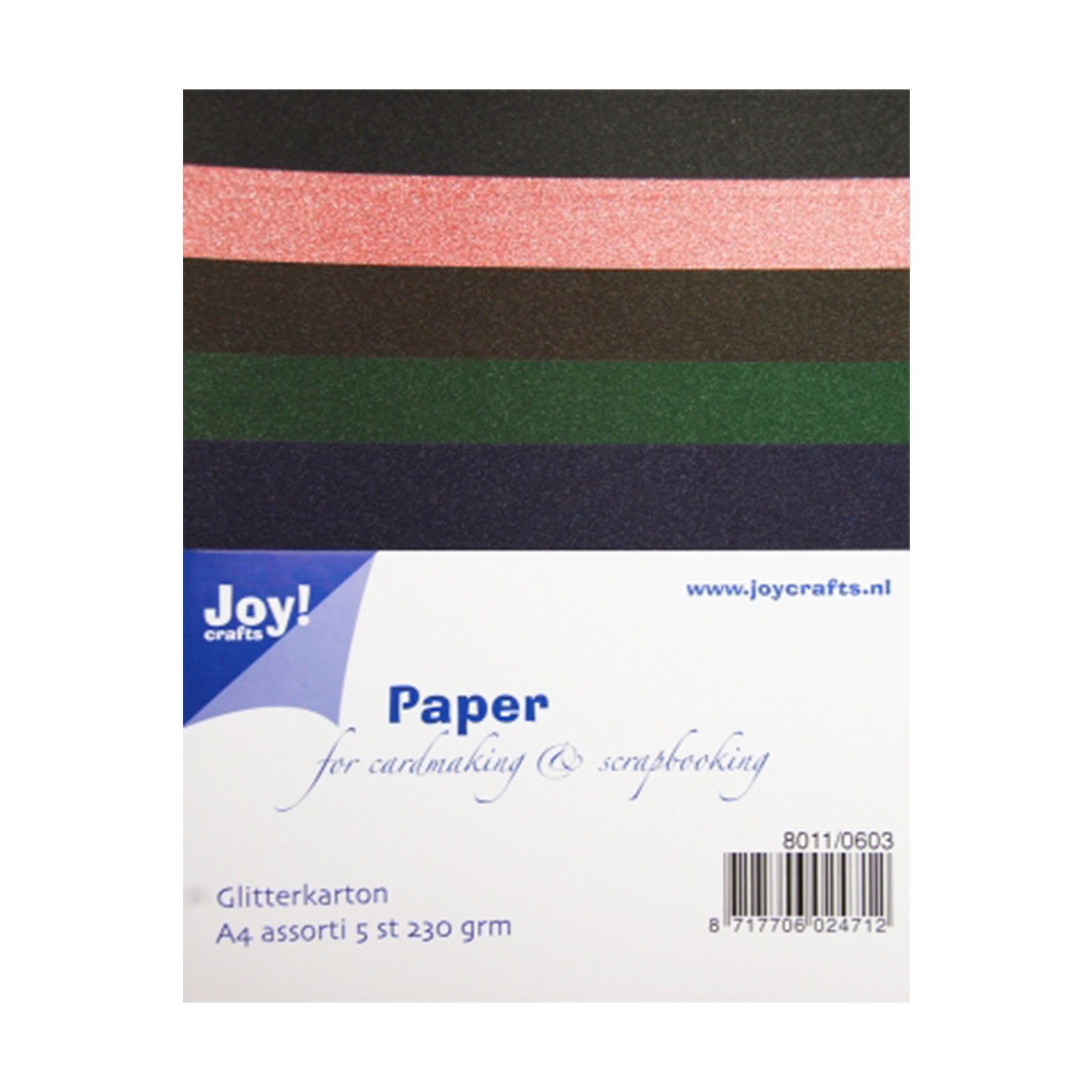 Joy!Crafts • Glitter karton A4 set 3 230g 5pcs