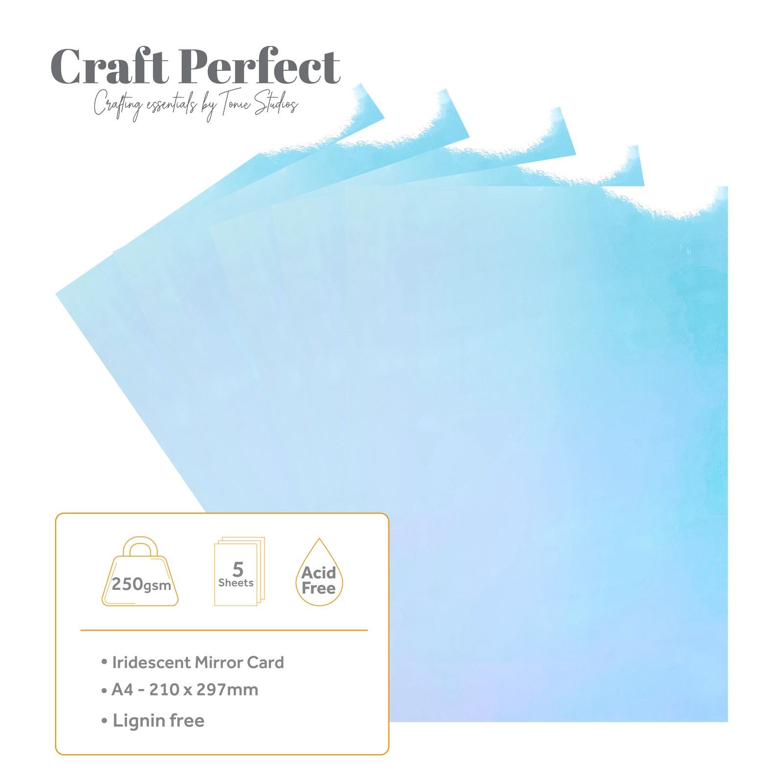 Craft Perfect • Mirror Card Iridescent 250g Bejeweled Blue 5pcs