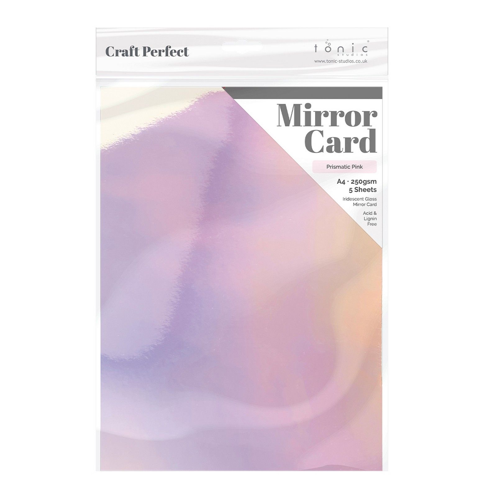 Craft Perfect • Mirror Card Iridescent 250g Prismatic Pink 5pcs