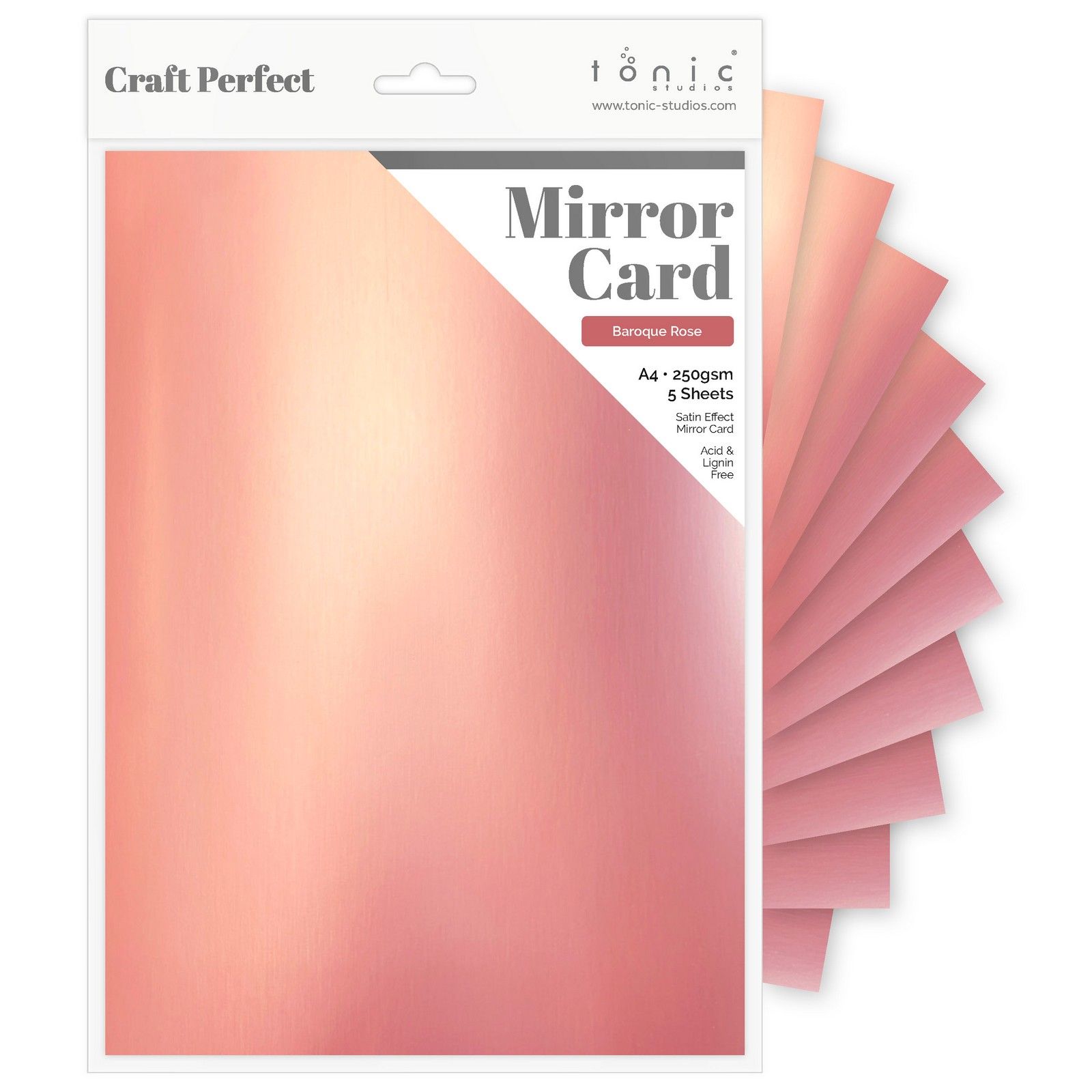 Craft Perfect • Mirror Card Satin 250g Baroque Rose 5pcs