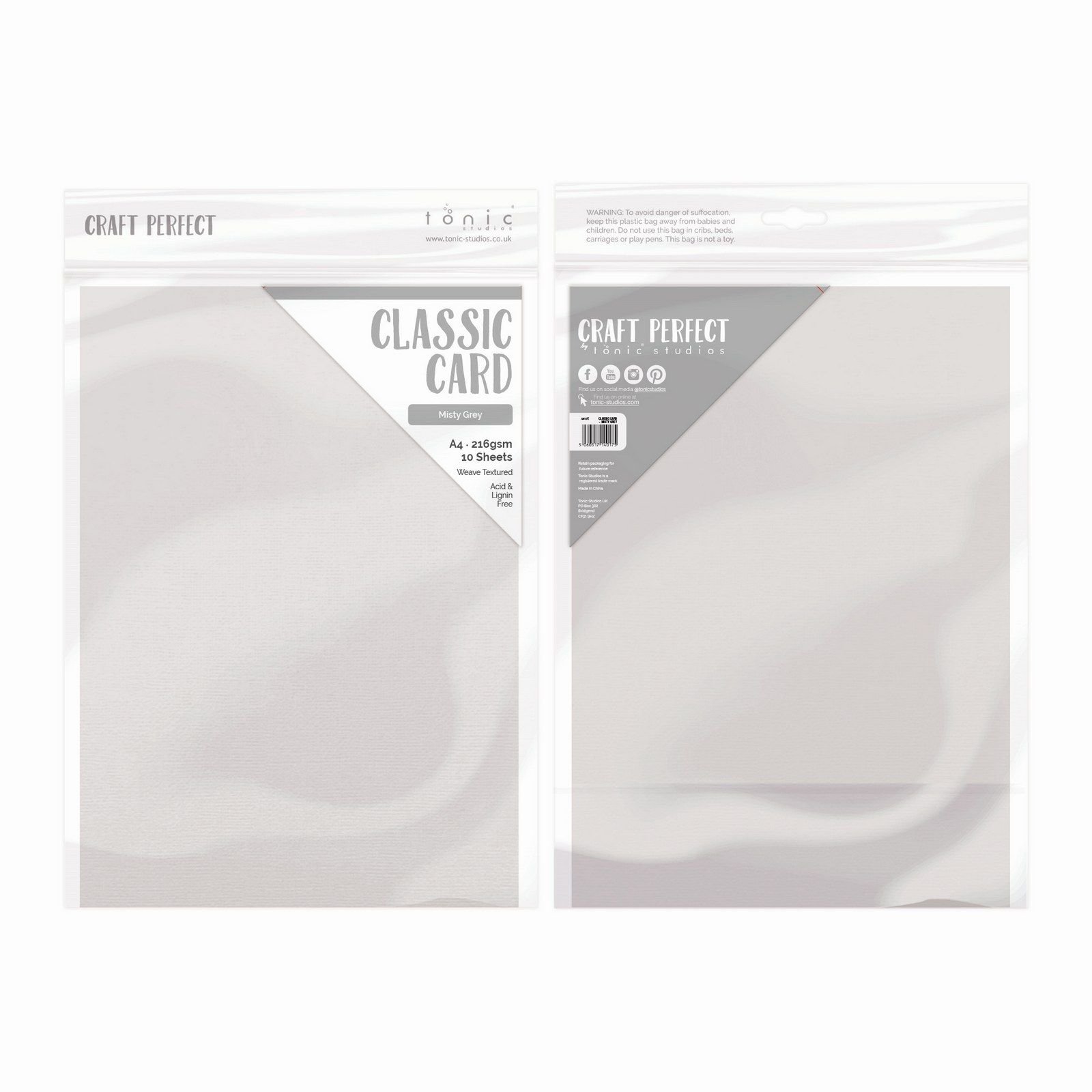 Craft Perfect • Classic card A4 10pcs Misty grey