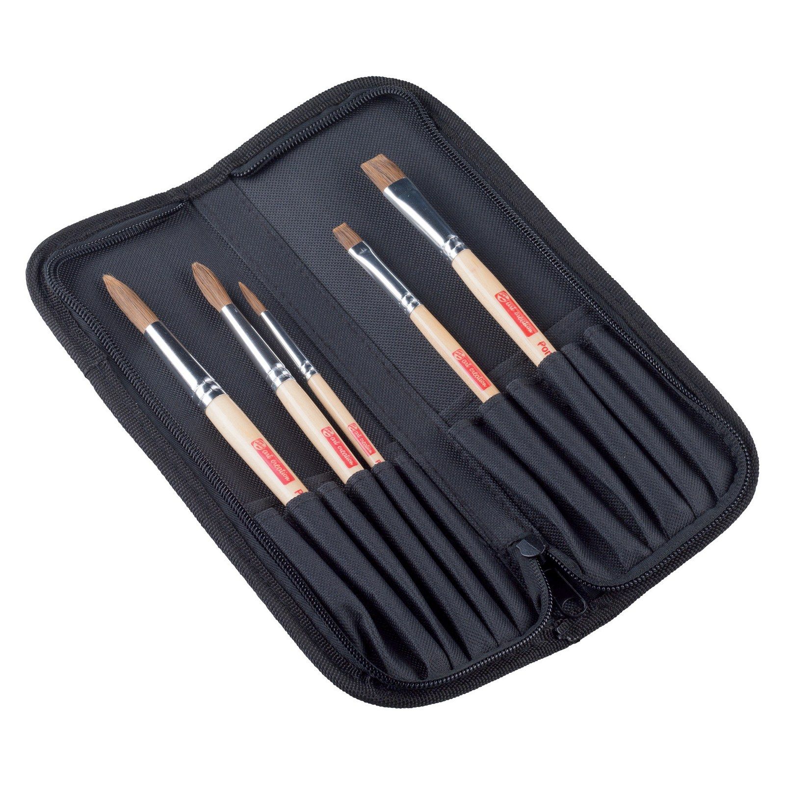 Talens Art Creation • Watercolor Brush Set of 5 with Case - Pony/Polyester