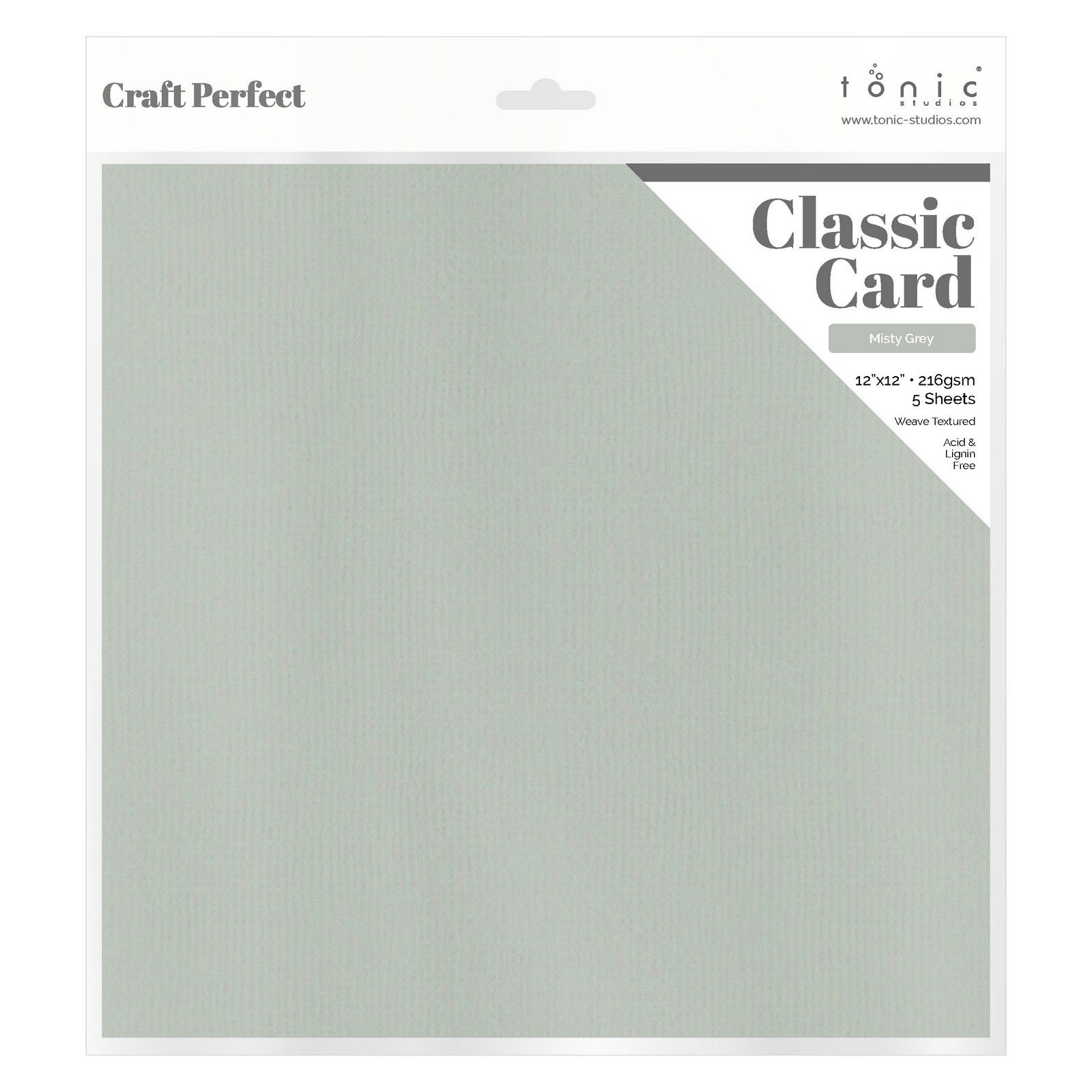 Craft Perfect • Classic Card 216g 30,5x30,5cm Misty Grey 5pcs