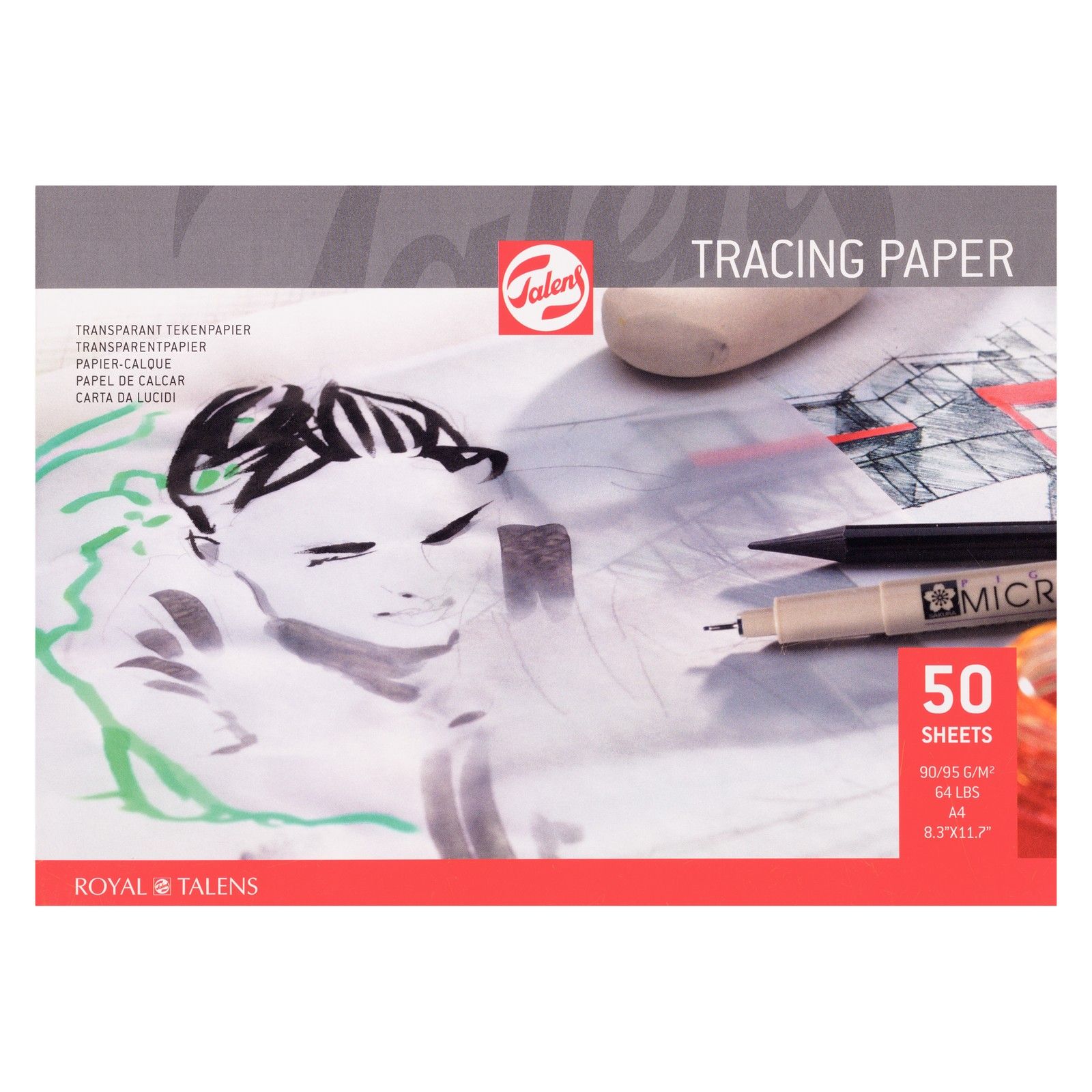 Talens • Overtrekpapier A4 90G 50 Vellen