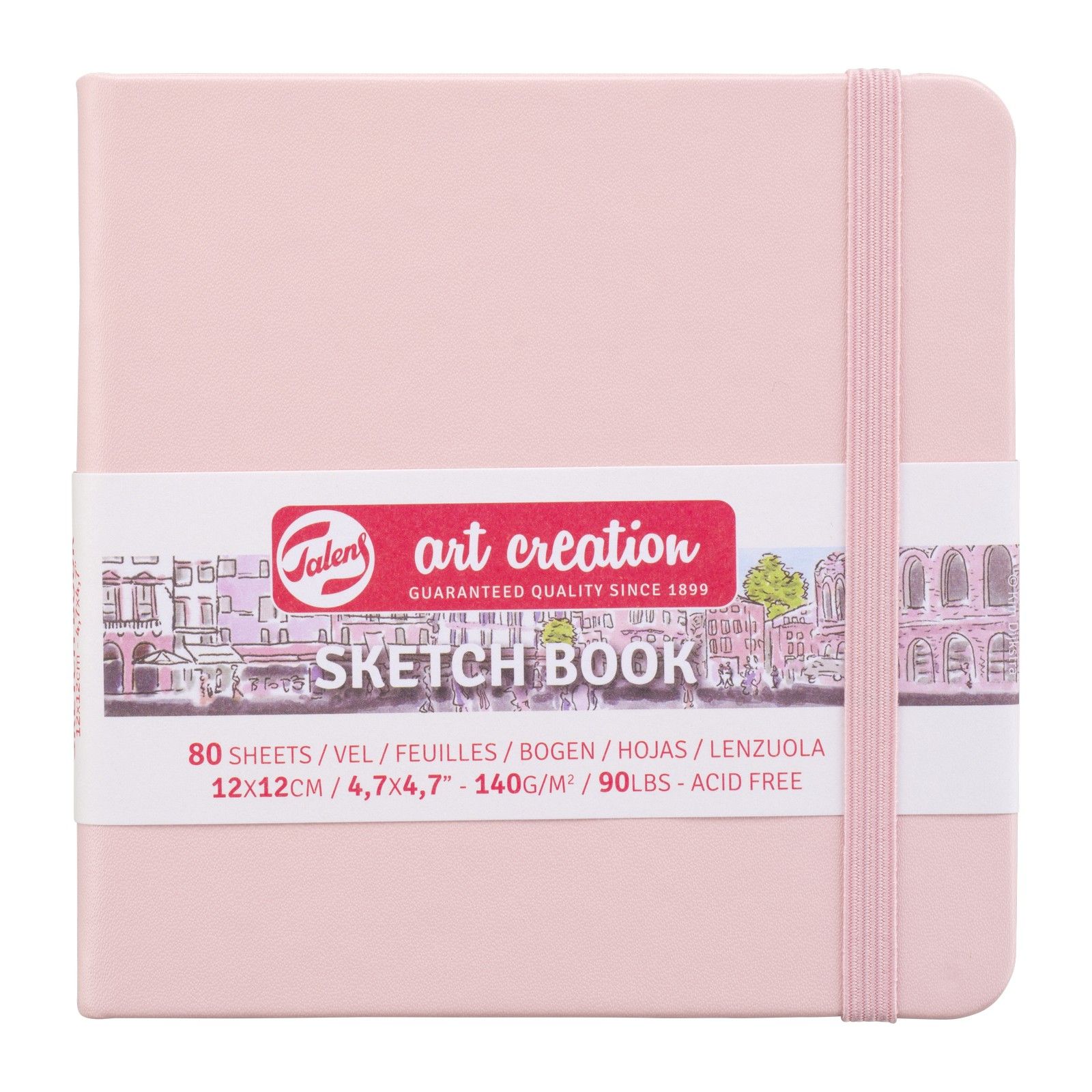 Talens Art Creation • Schetsboek Pastel Roze 12 x 12 cm 140 g 80 Vellen